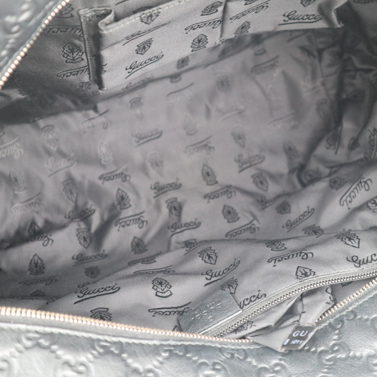 C2669 Gucci Tote Bag Guccissima Medium | Pre-Owned Excellent Black Leather Guccissima