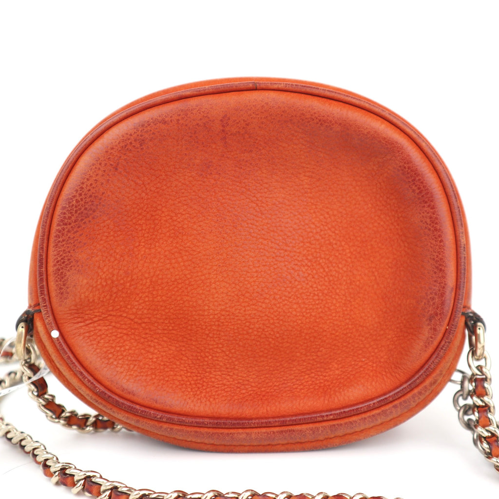 C2671 Gucci Crossbody Bag Orange Nubuck Leather Mini Soho Round Chain Crossbody Bag | Pre-Owned Very Good Orange Nubuck leather, Leather