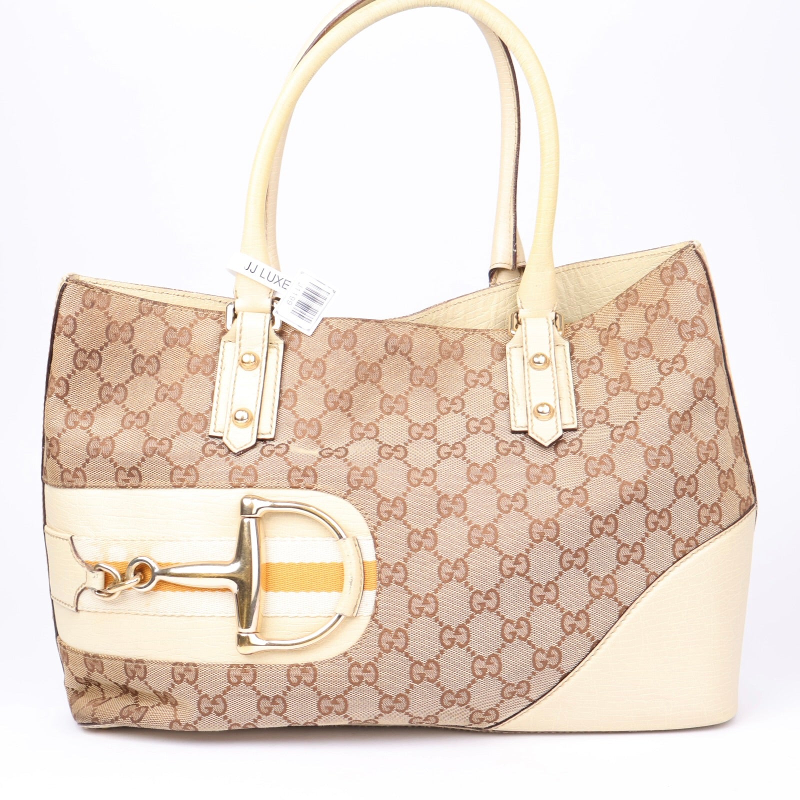 J1199 GUCCI GG Canvas Sherry Line Tote Bag- Pre Owned