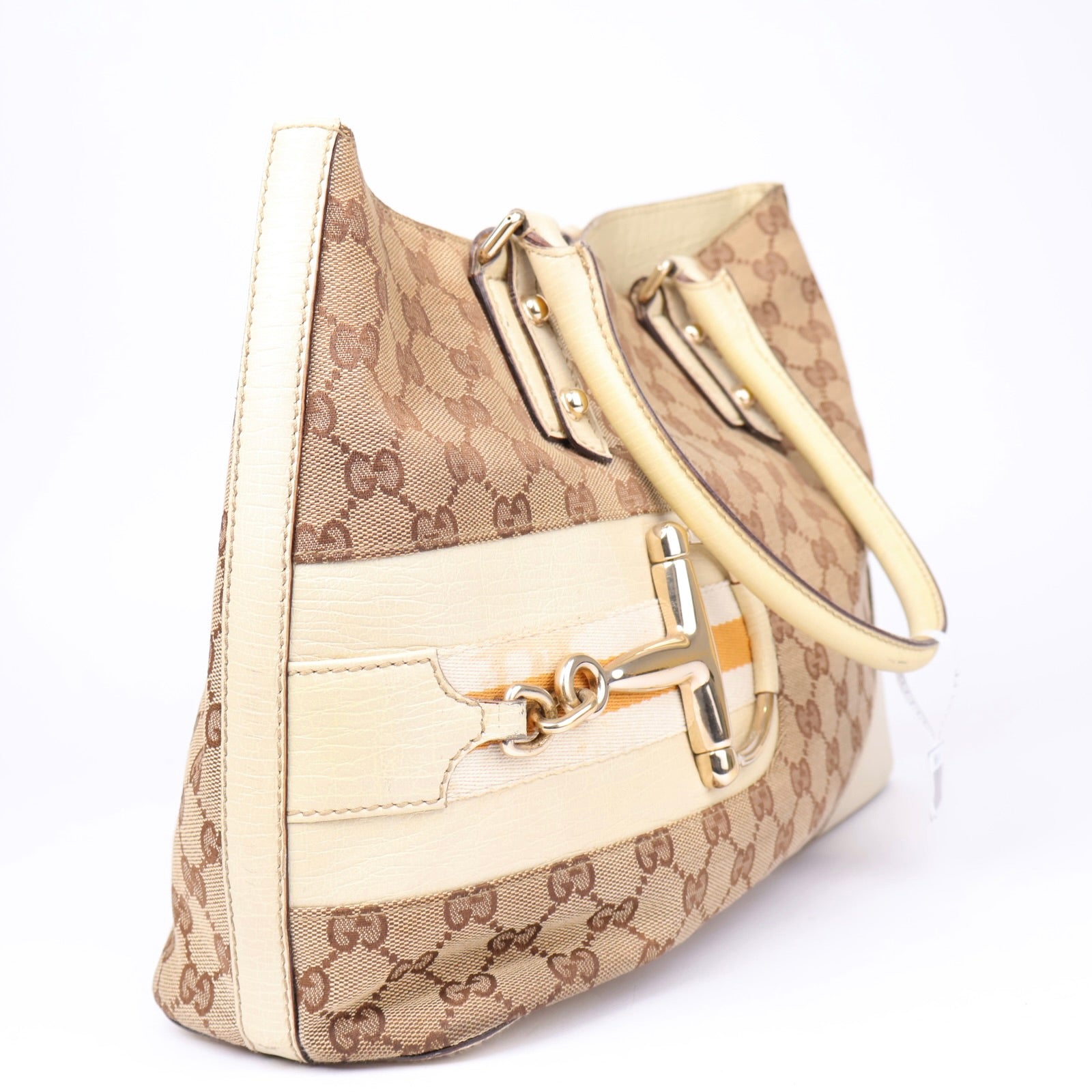 J1199 GUCCI GG Canvas Sherry Line Tote Bag- Pre Owned