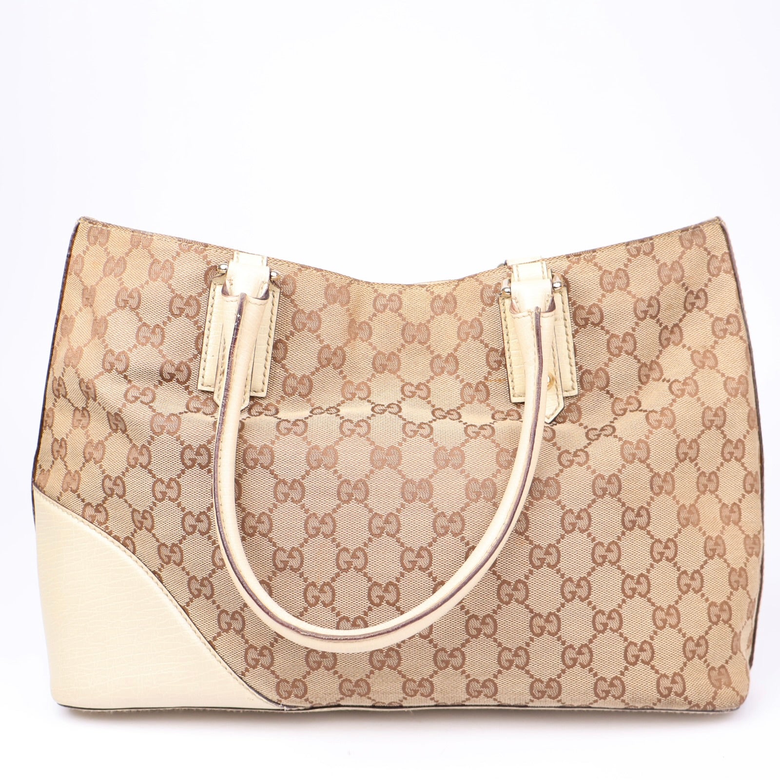 J1199 GUCCI GG Canvas Sherry Line Tote Bag- Pre Owned