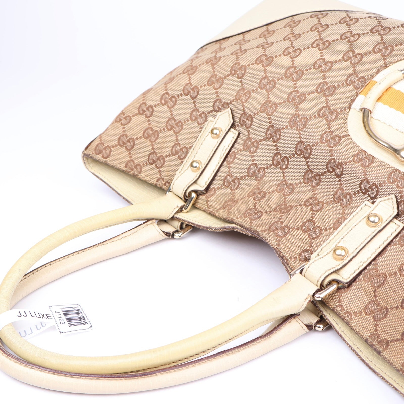 J1199 GUCCI GG Canvas Sherry Line Tote Bag- Pre Owned