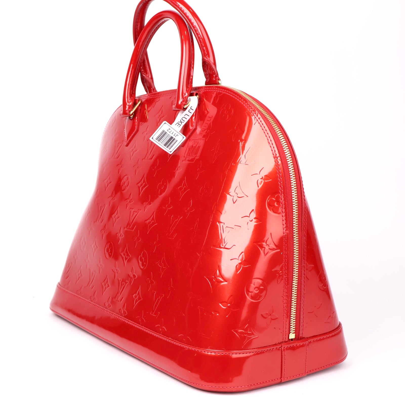 J1172 Louis Vuitton Alma GM Monogram Vernis Red- Pre Owned