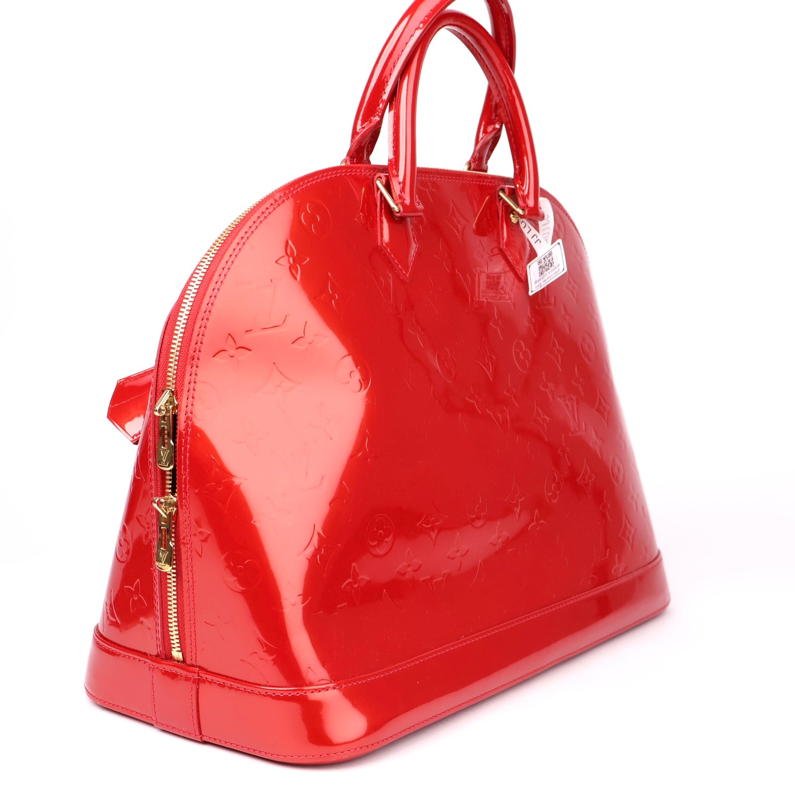 J1172 Louis Vuitton Alma GM Monogram Vernis Red- Pre Owned