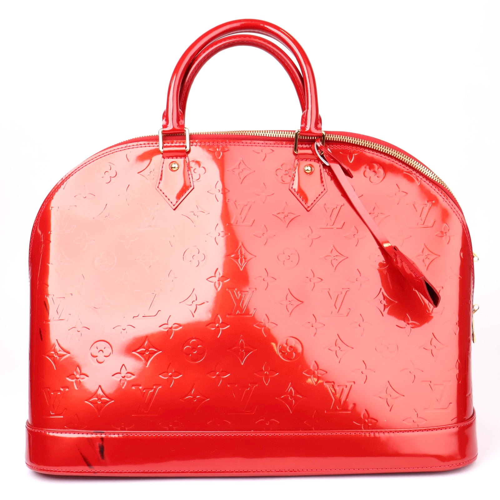 J1172 Louis Vuitton Alma GM Monogram Vernis Red- Pre Owned