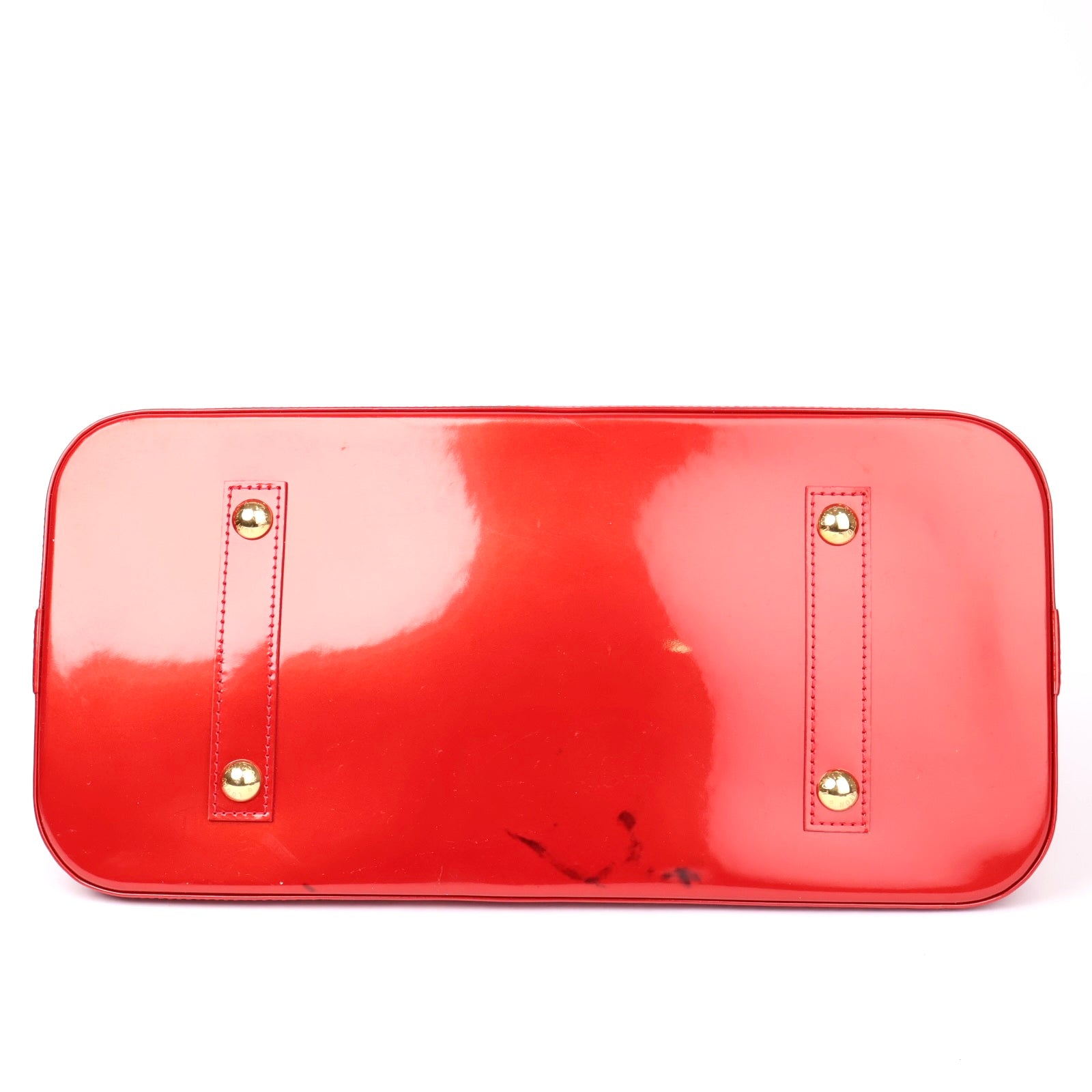J1172 Louis Vuitton Alma GM Monogram Vernis Red- Pre Owned