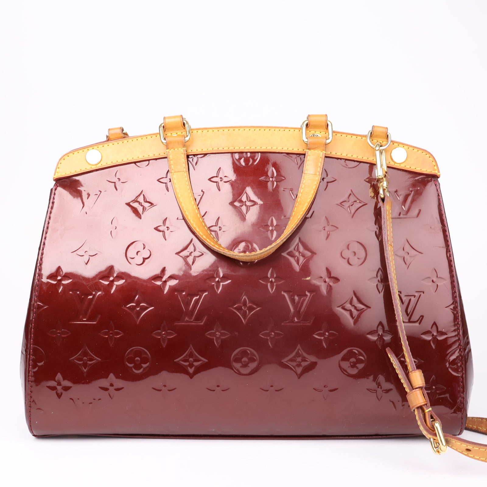 J1174 Louis Vuitton Brea Bag in Amarante Vernis - Pre Owned