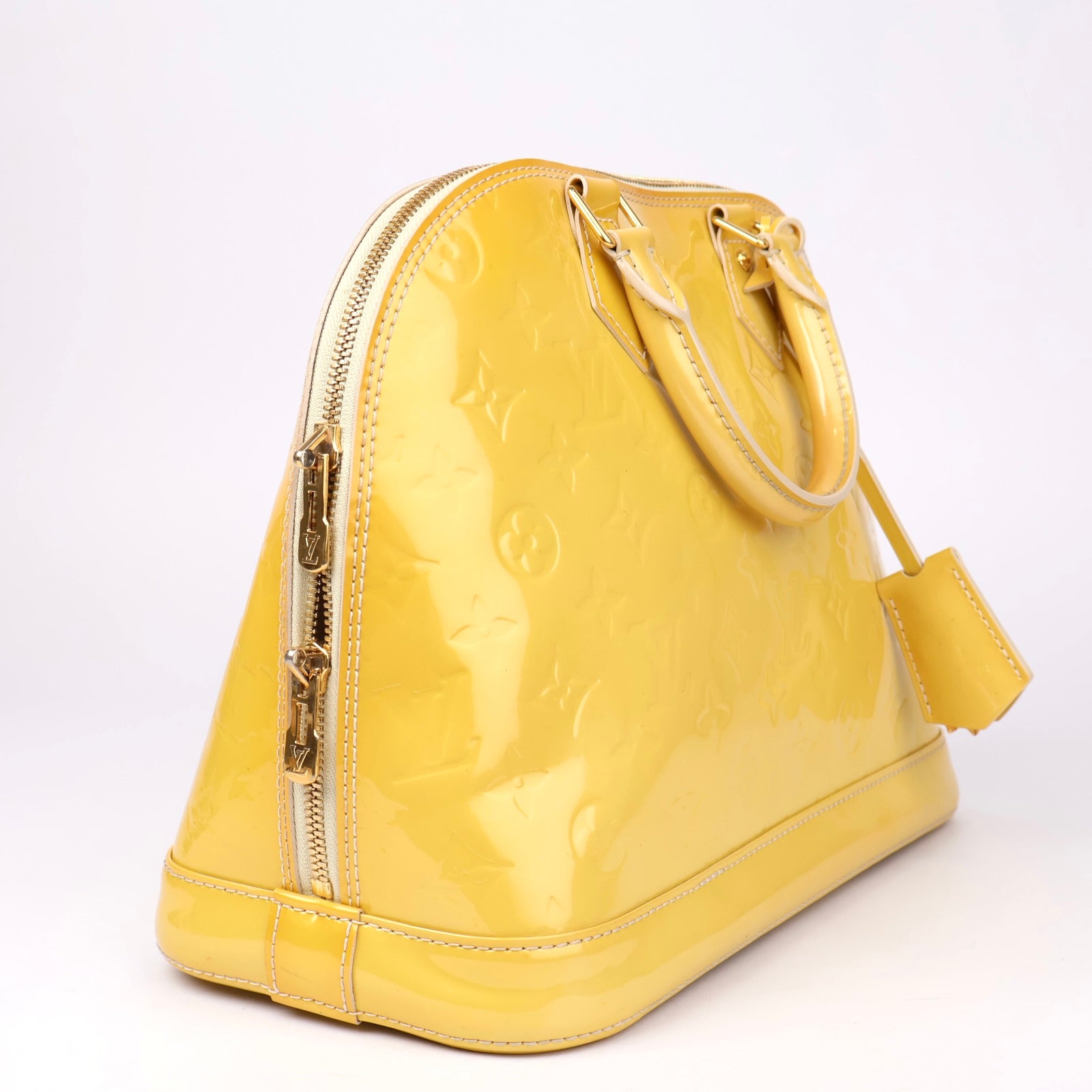 J1173 Louis Vuitton Citrine Monogram Vernis Alma PM Bag- Pre Owned