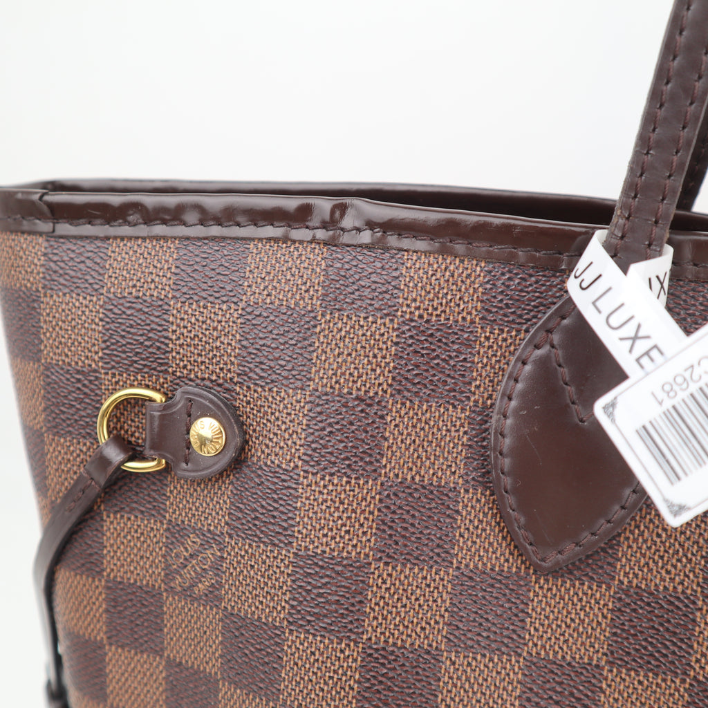 C2681R Louis Vuitton Tote Bag Damier Ebène Neverfull MM | Pre-Owned Excellent Brown Damier Ebene Canvas
