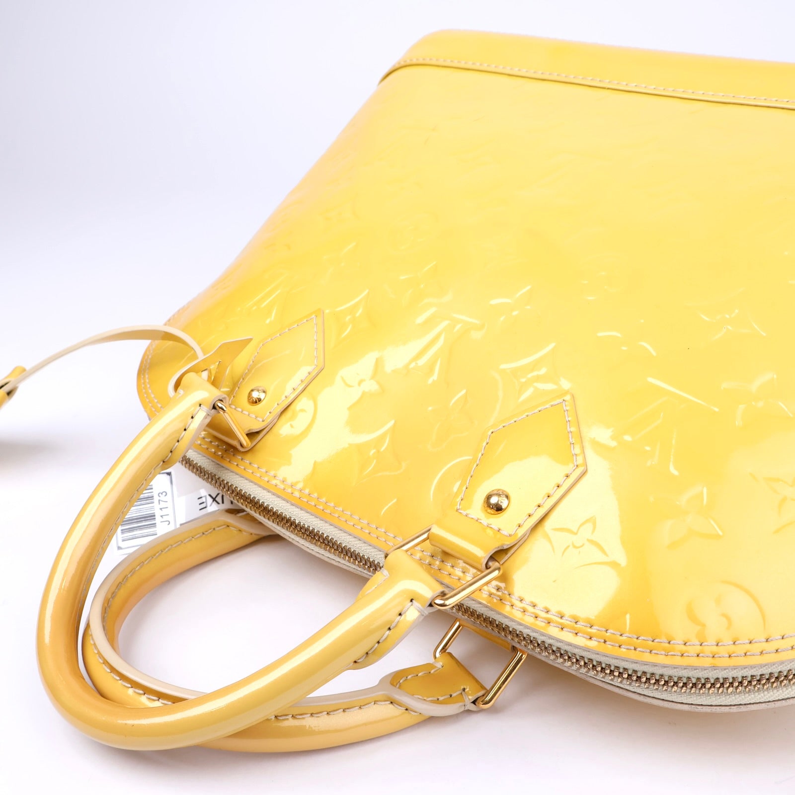 J1173 Louis Vuitton Citrine Monogram Vernis Alma PM Bag- Pre Owned