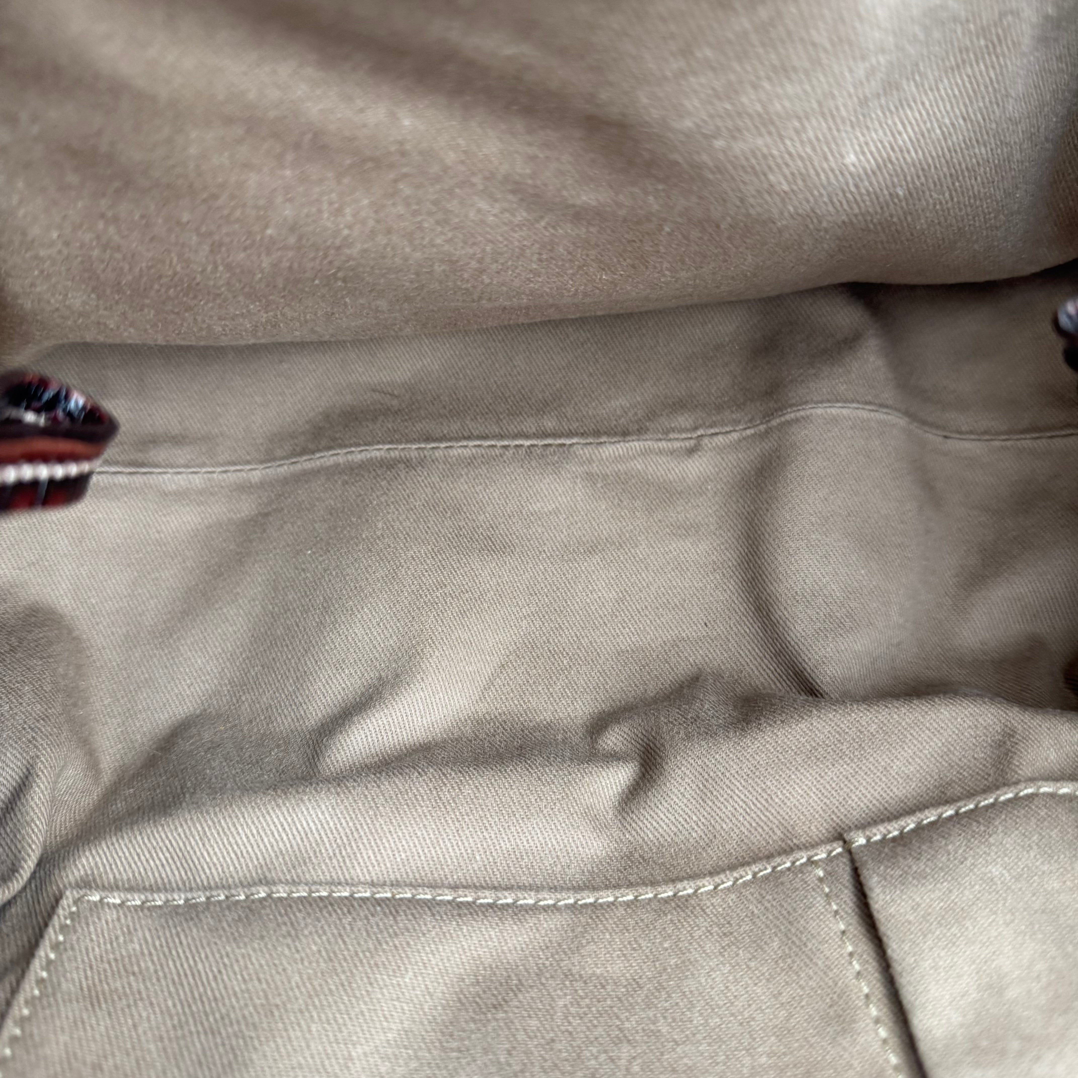 J3579 Céline Macadam Shoulder Bag Brown- Pre Owned
