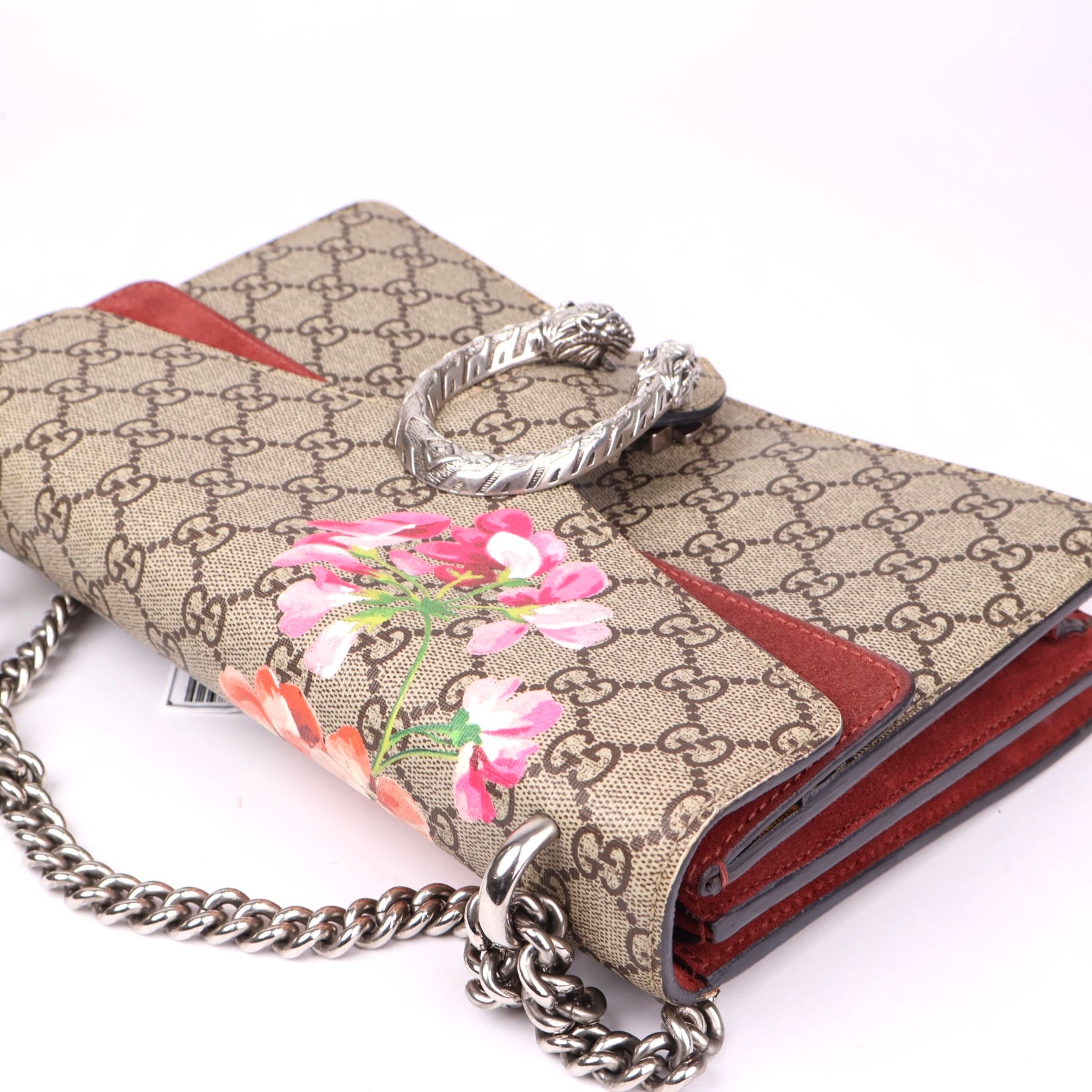 J1194 GUCCI GG Supreme Blooms Coated Canvas Small Dionysus Shoulder Bag- Pre Owned