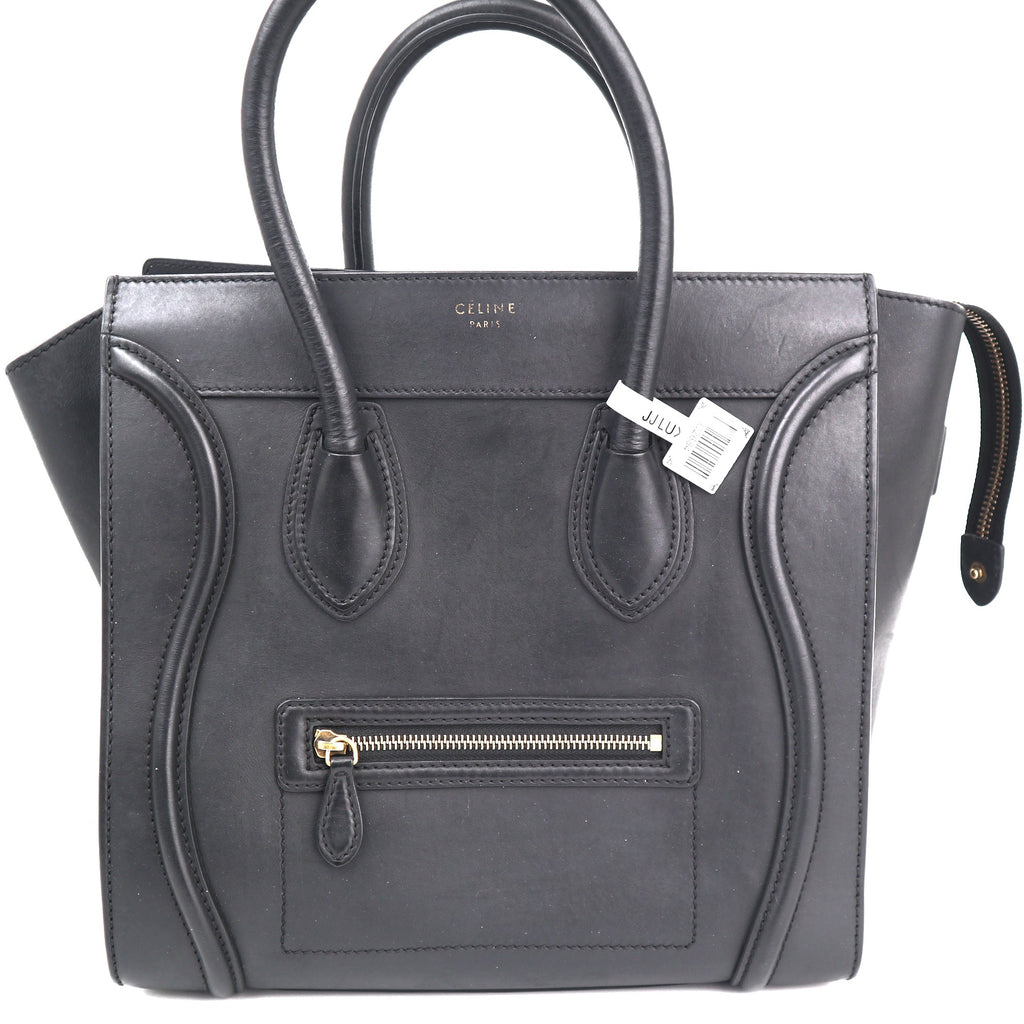 C2684 Celine Top Handle Bag Luggage Black | Pre-Owned Very Good Black
