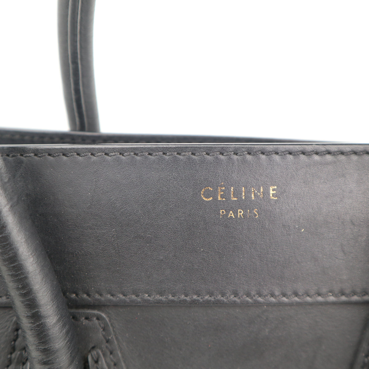 C2684 Celine Top Handle Bag Luggage Black | Pre-Owned Very Good Black