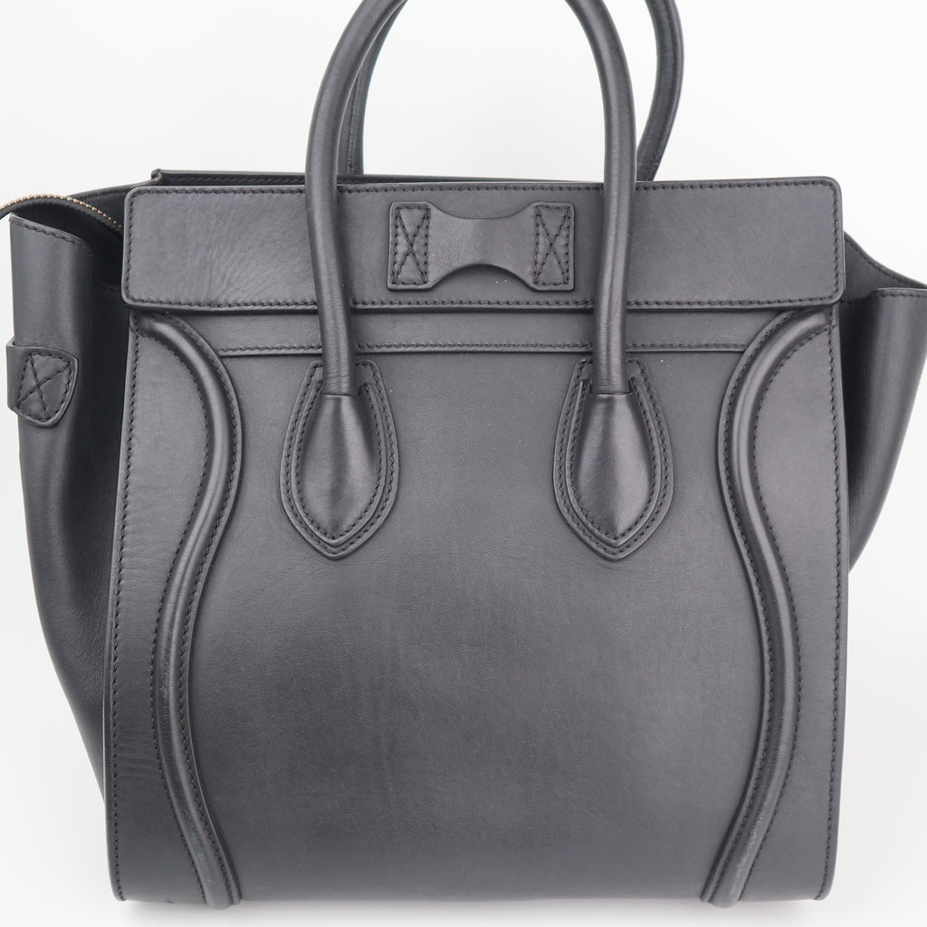 C2684 Celine Top Handle Bag Luggage Black | Pre-Owned Very Good Black