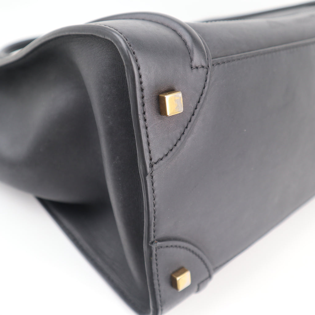C2684 Celine Top Handle Bag Luggage Black | Pre-Owned Very Good Black