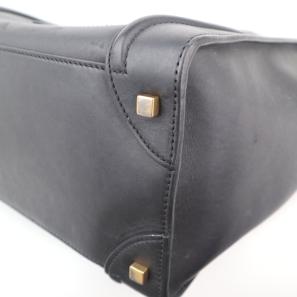 C2684 Celine Top Handle Bag Luggage Black | Pre-Owned Very Good Black