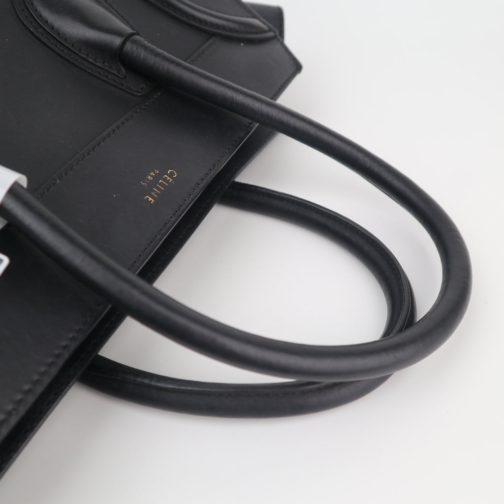 C2684 Celine Top Handle Bag Luggage Black | Pre-Owned Very Good Black