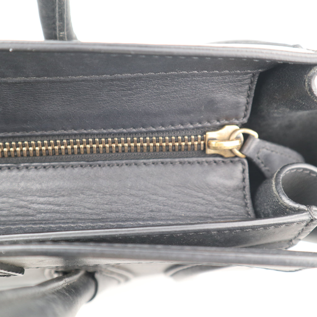 C2684 Celine Top Handle Bag Luggage Black | Pre-Owned Very Good Black