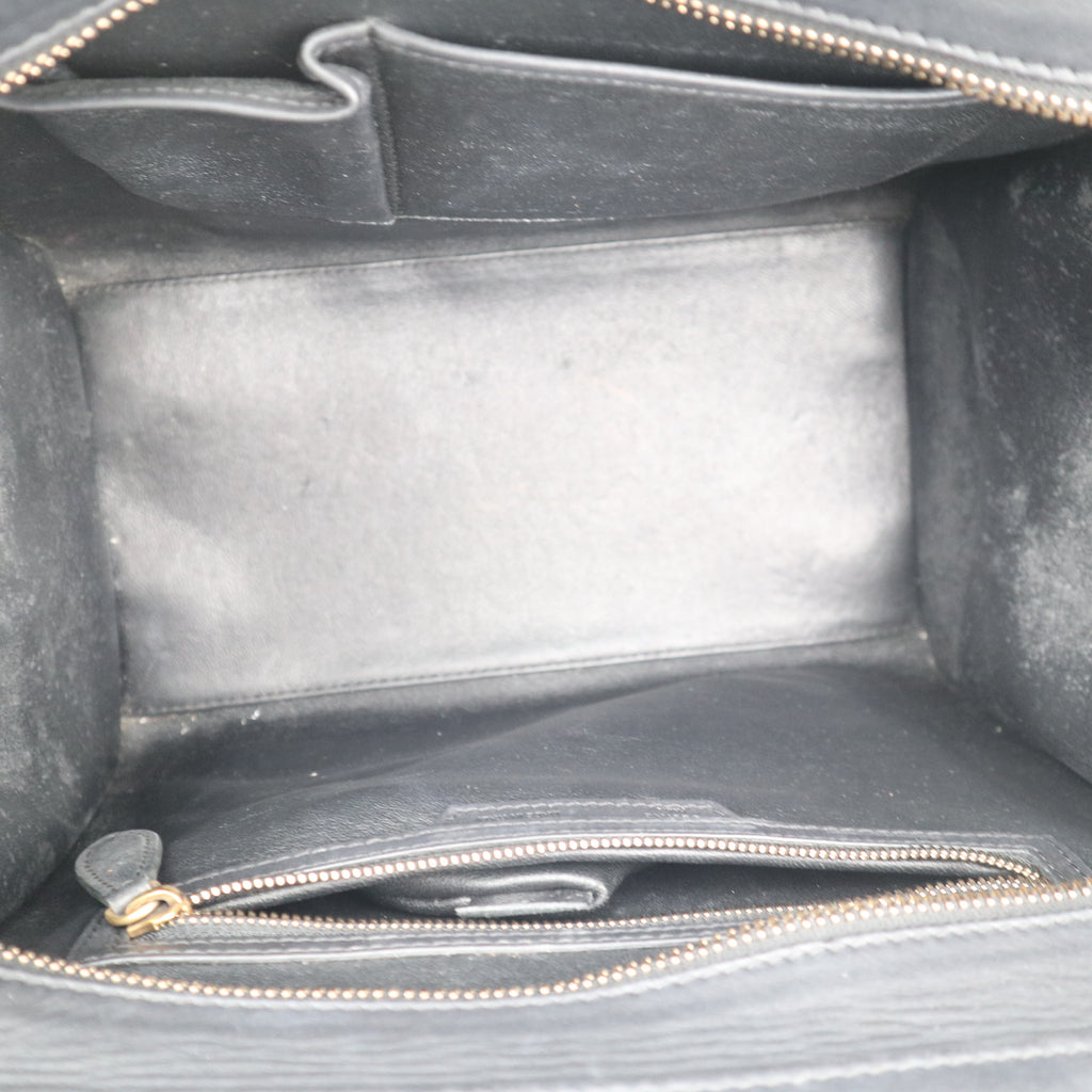 C2684 Celine Top Handle Bag Luggage Black | Pre-Owned Very Good Black