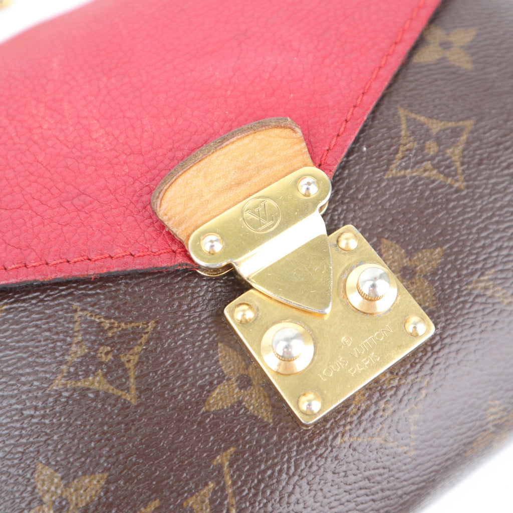 C2687 Louis Vuitton Shoulder Bag Pallas Chain Bag Monogram Leather Cerise | Pre-Owned Very Good Red Monogram Canvas, Leather