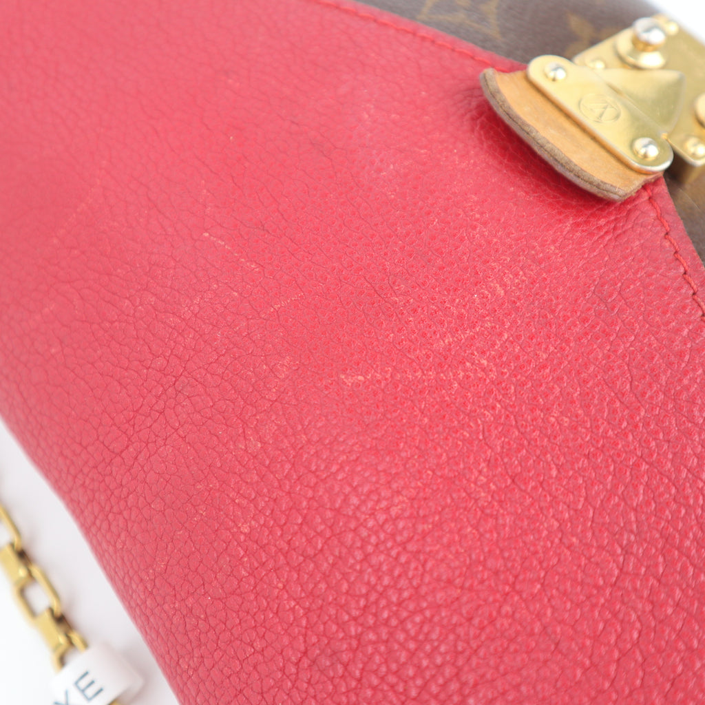 C2687 Louis Vuitton Shoulder Bag Pallas Chain Bag Monogram Leather Cerise | Pre-Owned Very Good Red Monogram Canvas, Leather