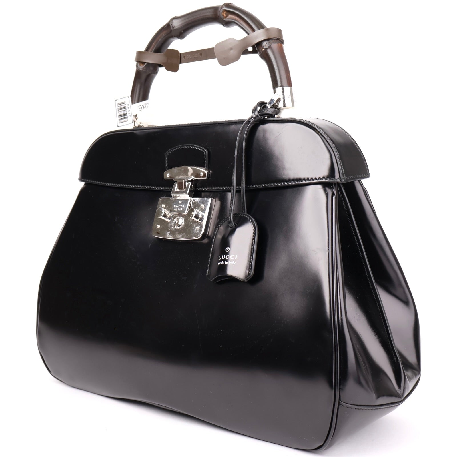 J1149 Gucci Black Bamboo Leather Lady Lock- Pre Owned