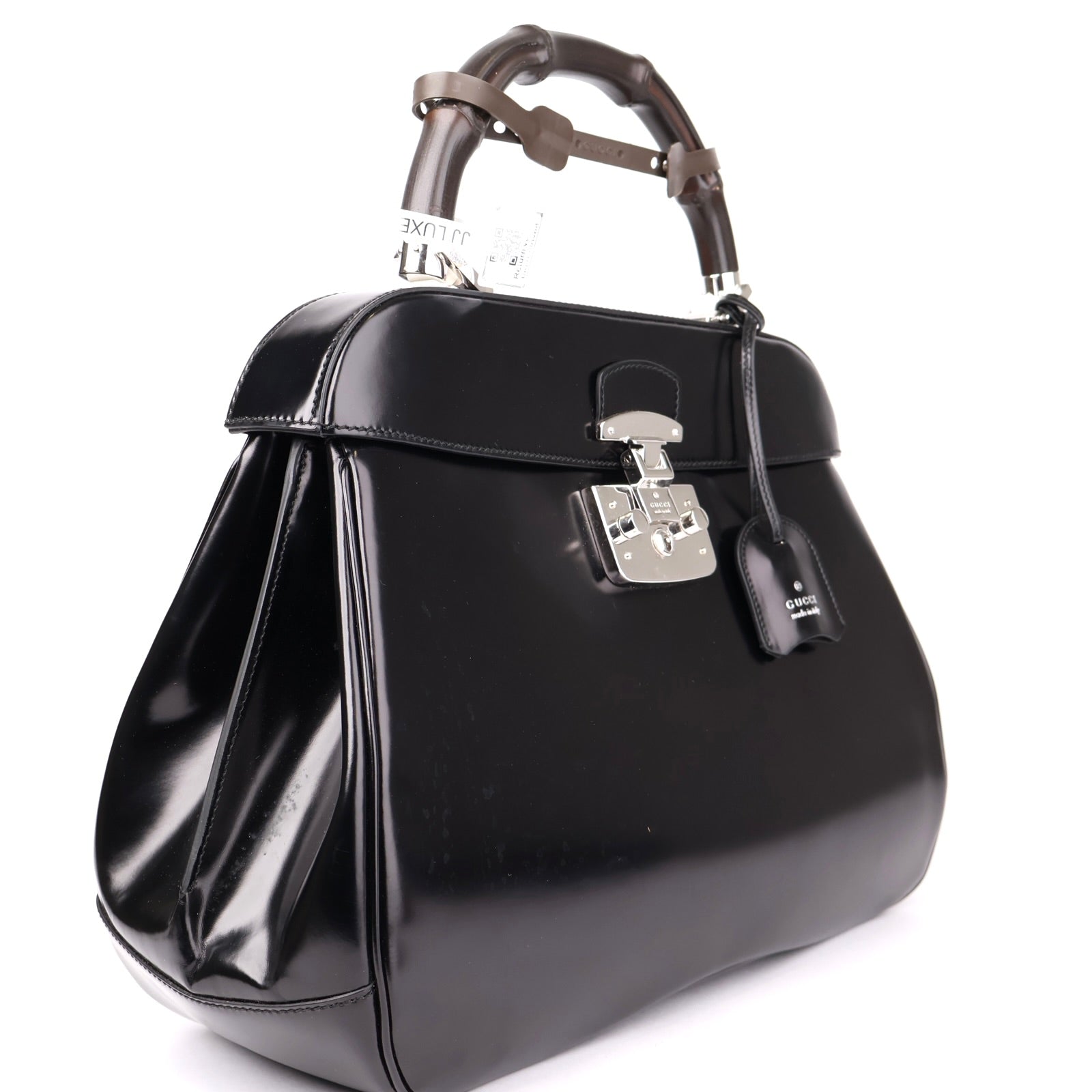 J1149 Gucci Black Bamboo Leather Lady Lock- Pre Owned