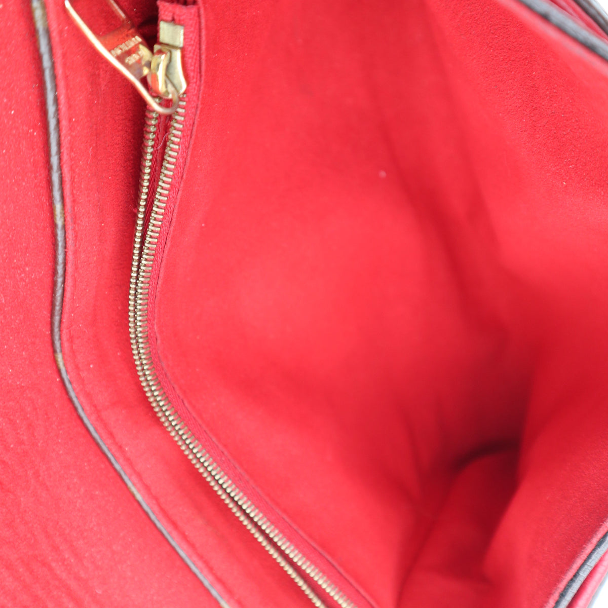 C2687 Louis Vuitton Shoulder Bag Pallas Chain Bag Monogram Leather Cerise | Pre-Owned Very Good Red Monogram Canvas, Leather