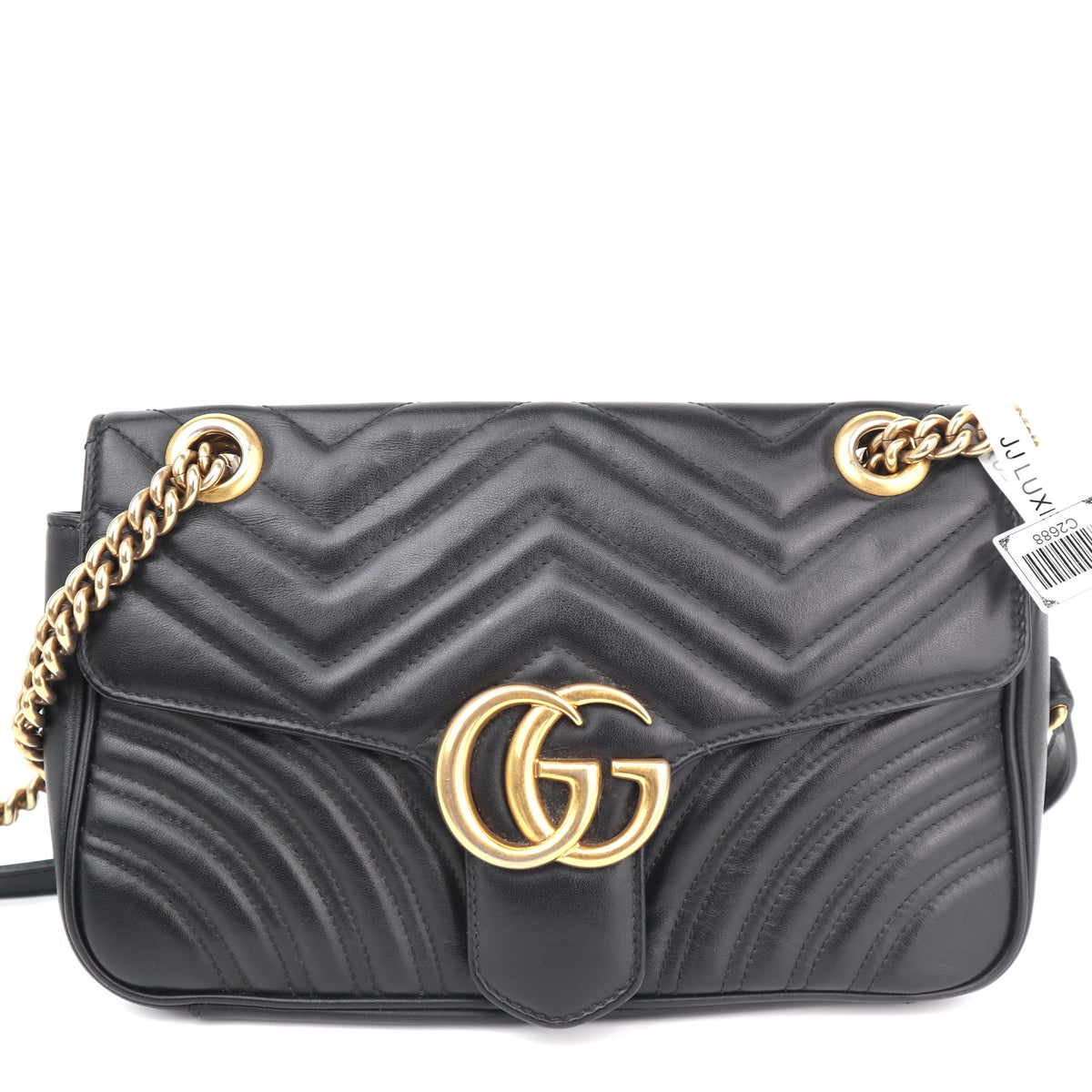 C2688 Gucci Shoulder Bag GG Marmont Small Black | Pre-Owned Very Good Black GG Canvas