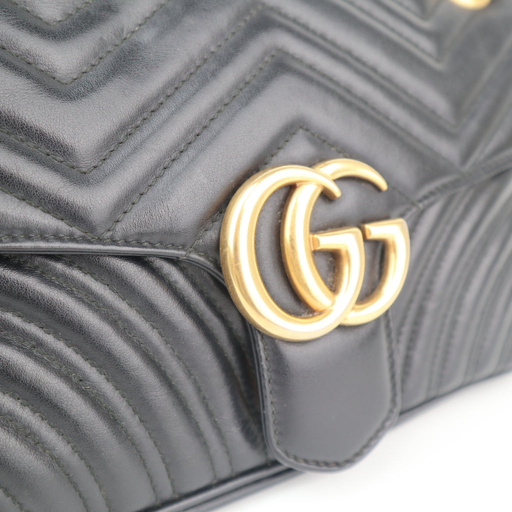 C2688 Gucci Shoulder Bag GG Marmont Small Black | Pre-Owned Very Good Black GG Canvas