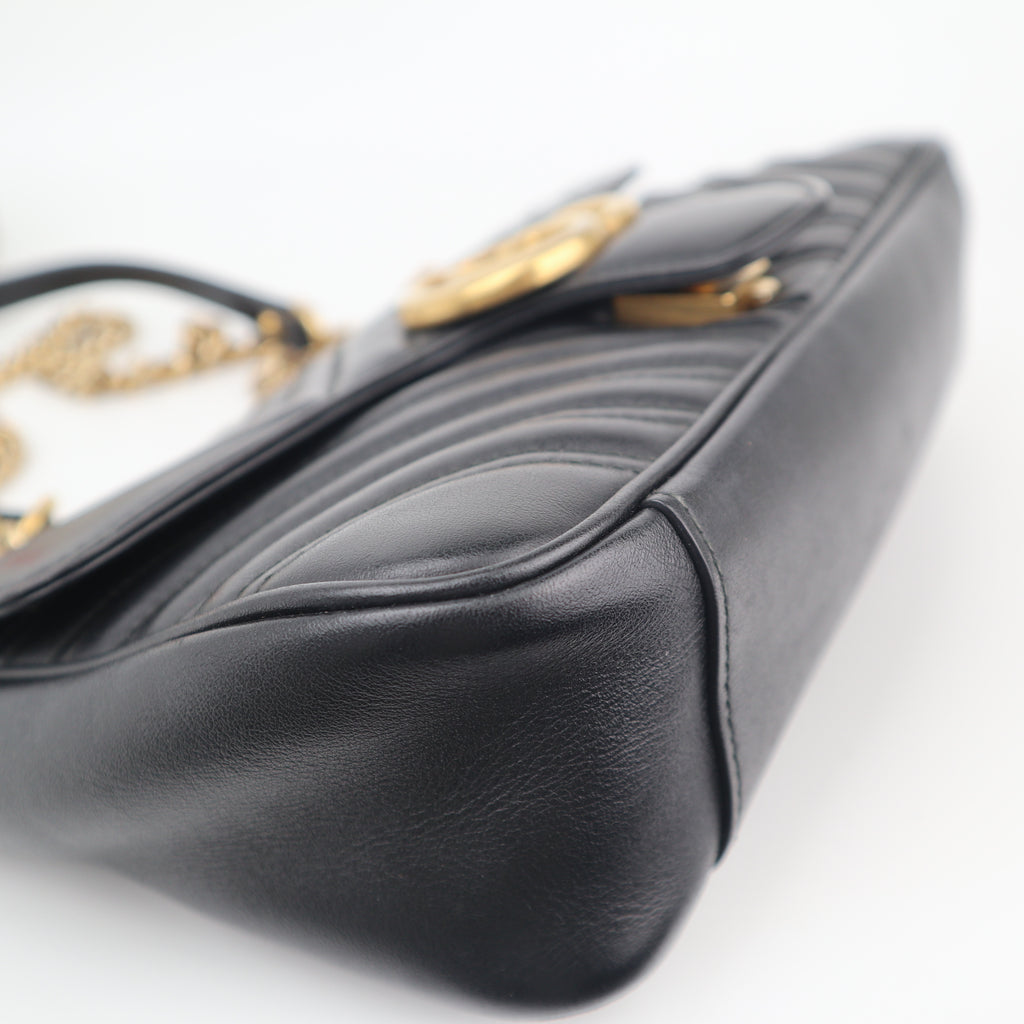 C2688 Gucci Shoulder Bag GG Marmont Small Black | Pre-Owned Very Good Black GG Canvas