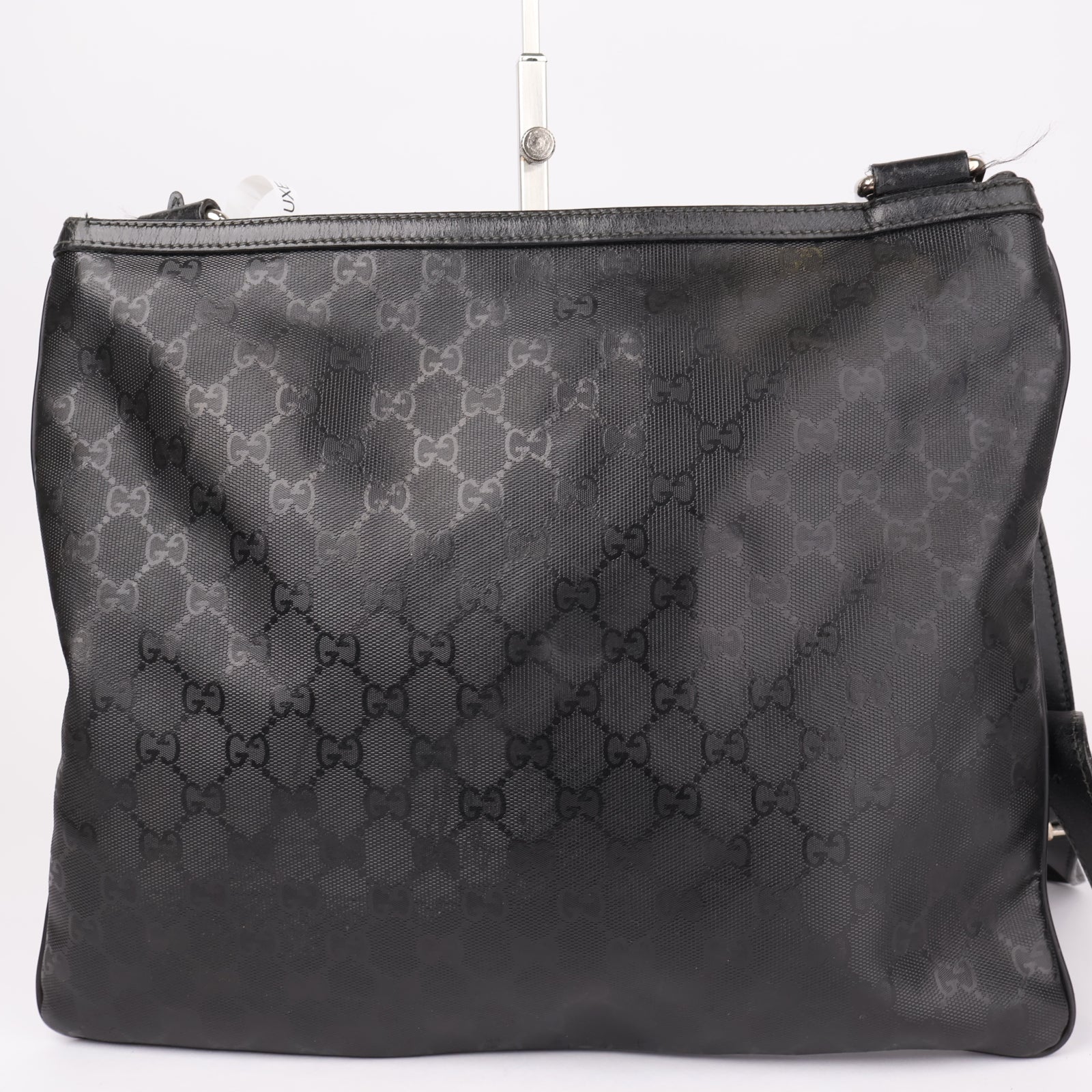 J1154 Gucci Fiat 500 x Gucci Black Imprime Web Shoulder Bag- Pre Owned
