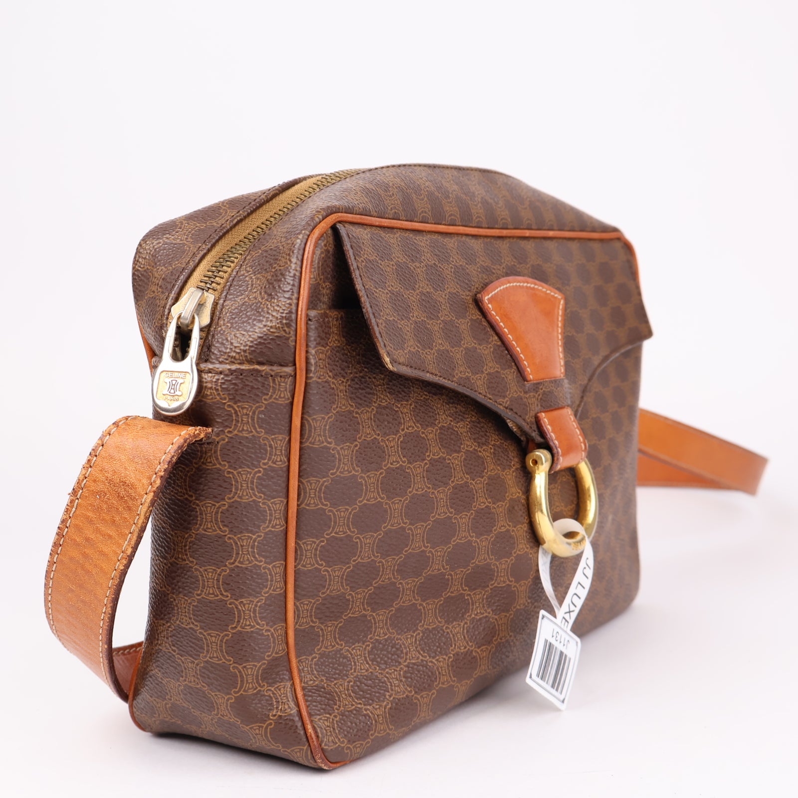 J1131 CELINE Macadam Canvas Shoulder Bag- Pre Owned