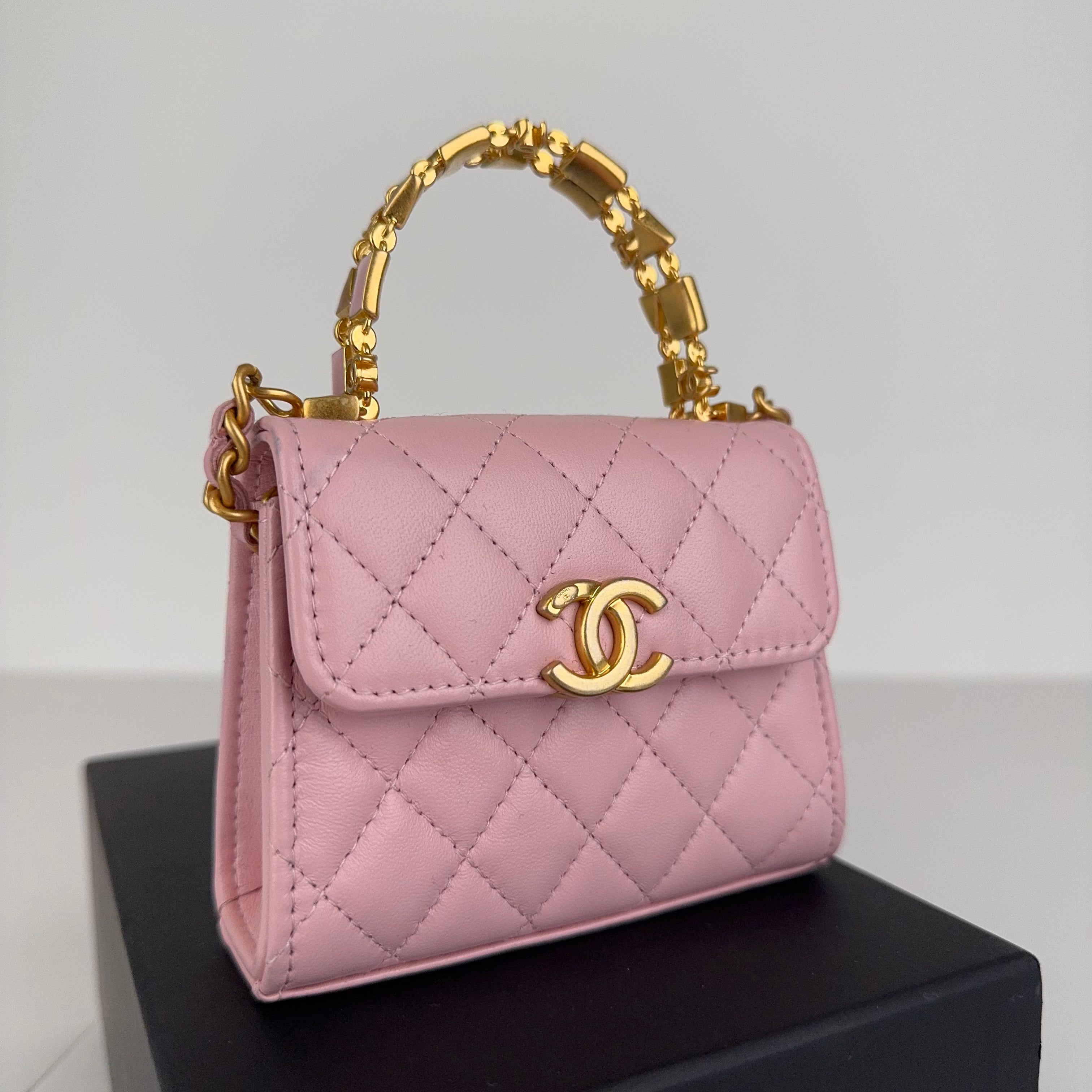 PRE OWNED - Chanel Light Pink with Gold Hardware Mini Bag