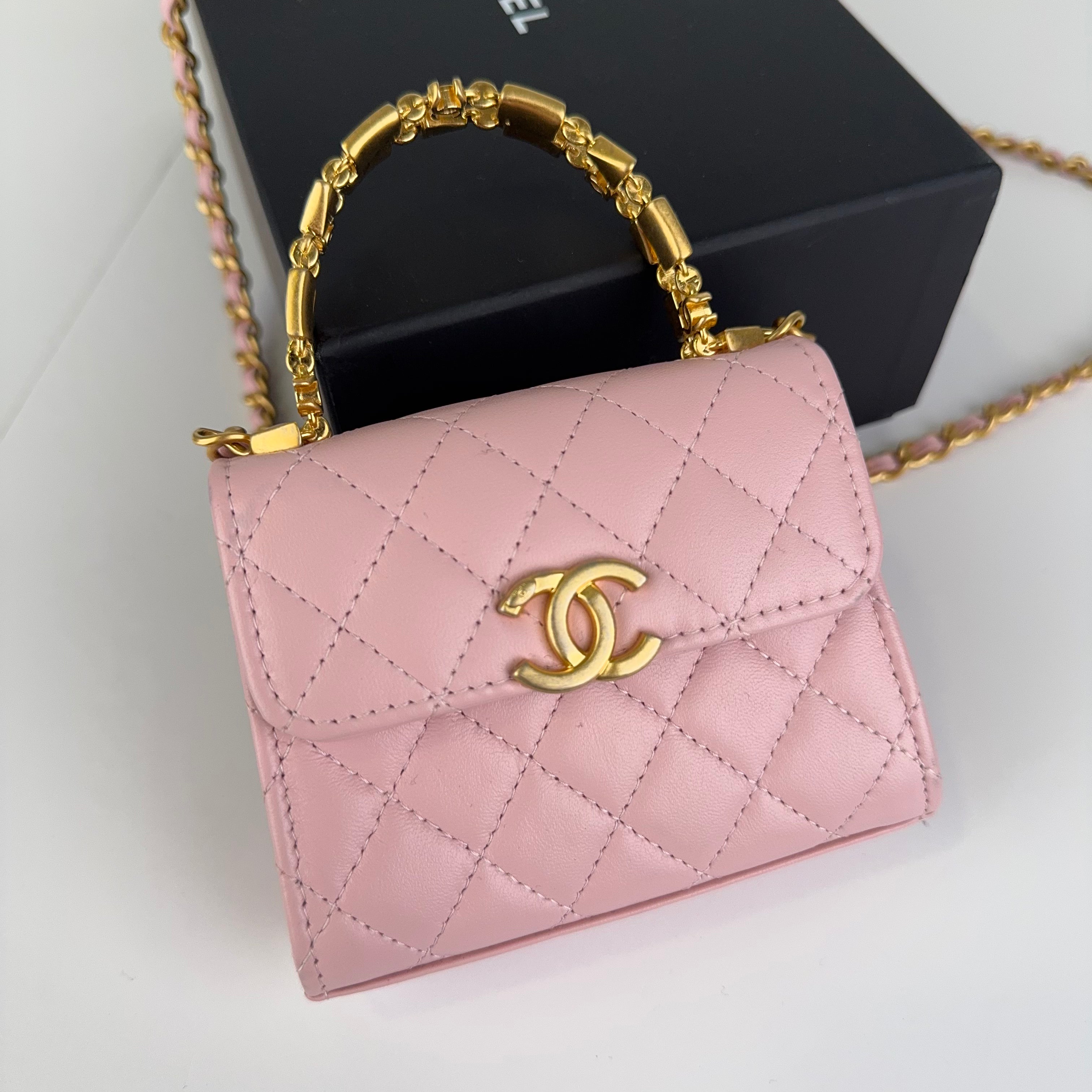 PRE OWNED - Chanel Light Pink with Gold Hardware Mini Bag
