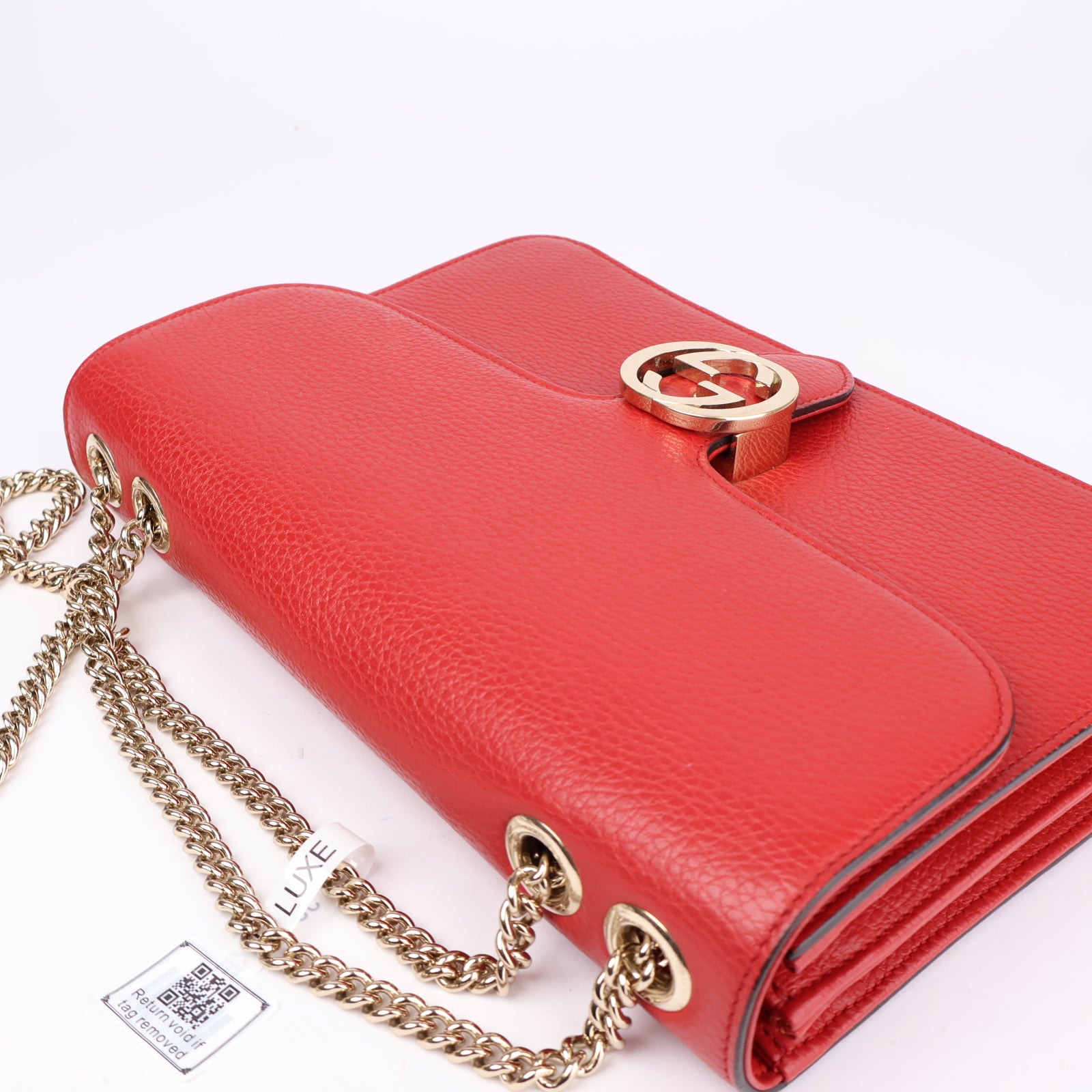 J1130 Gucci Dollar Calfskin Interlocking G Shoulder Bag- Pre Owned