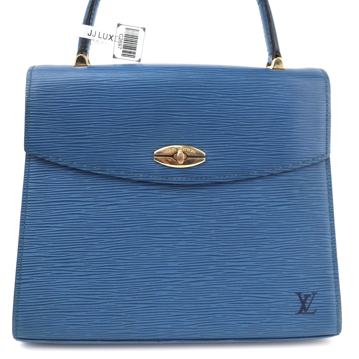 C2697 Louis Vuitton Top Handle Bag Epi Segur PM Blue | Pre-Owned Very Good Blue Epi Leather