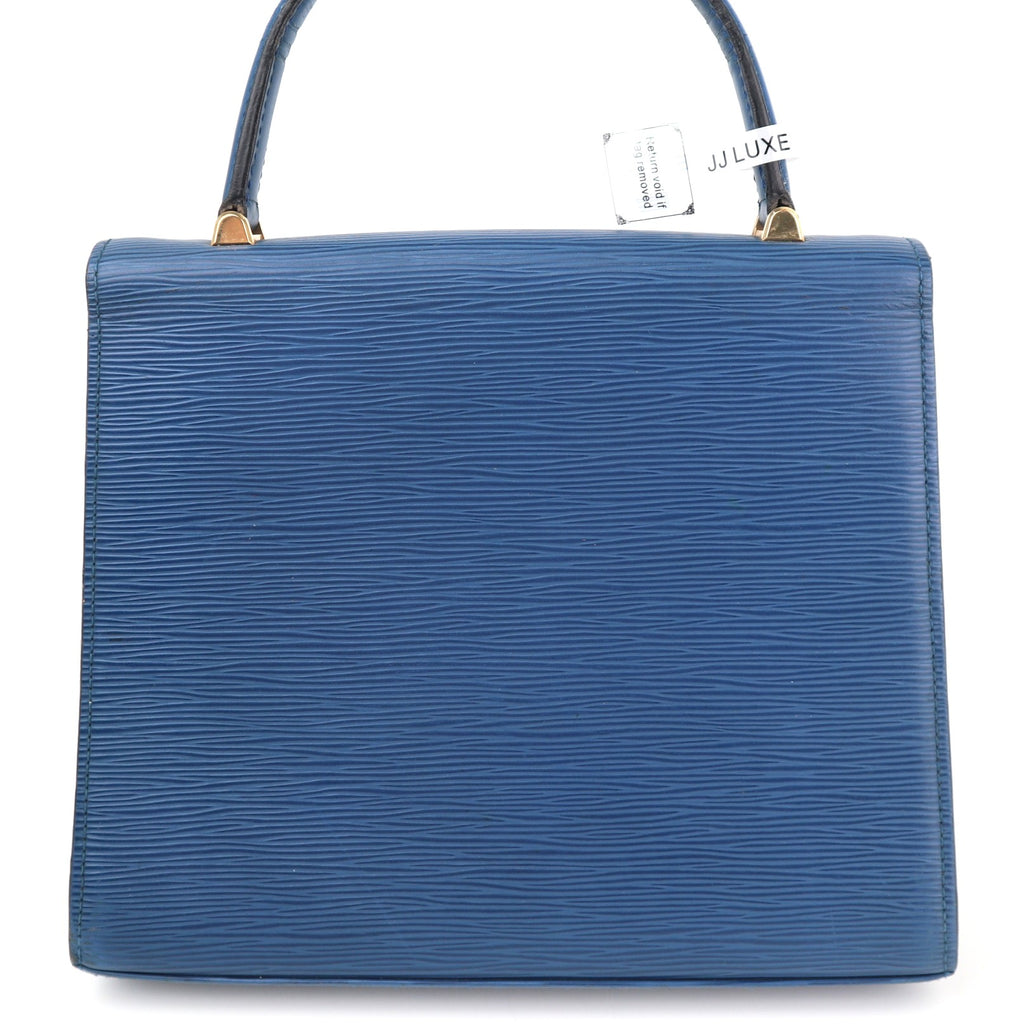 C2697 Louis Vuitton Top Handle Bag Epi Segur PM Blue | Pre-Owned Very Good Blue Epi Leather