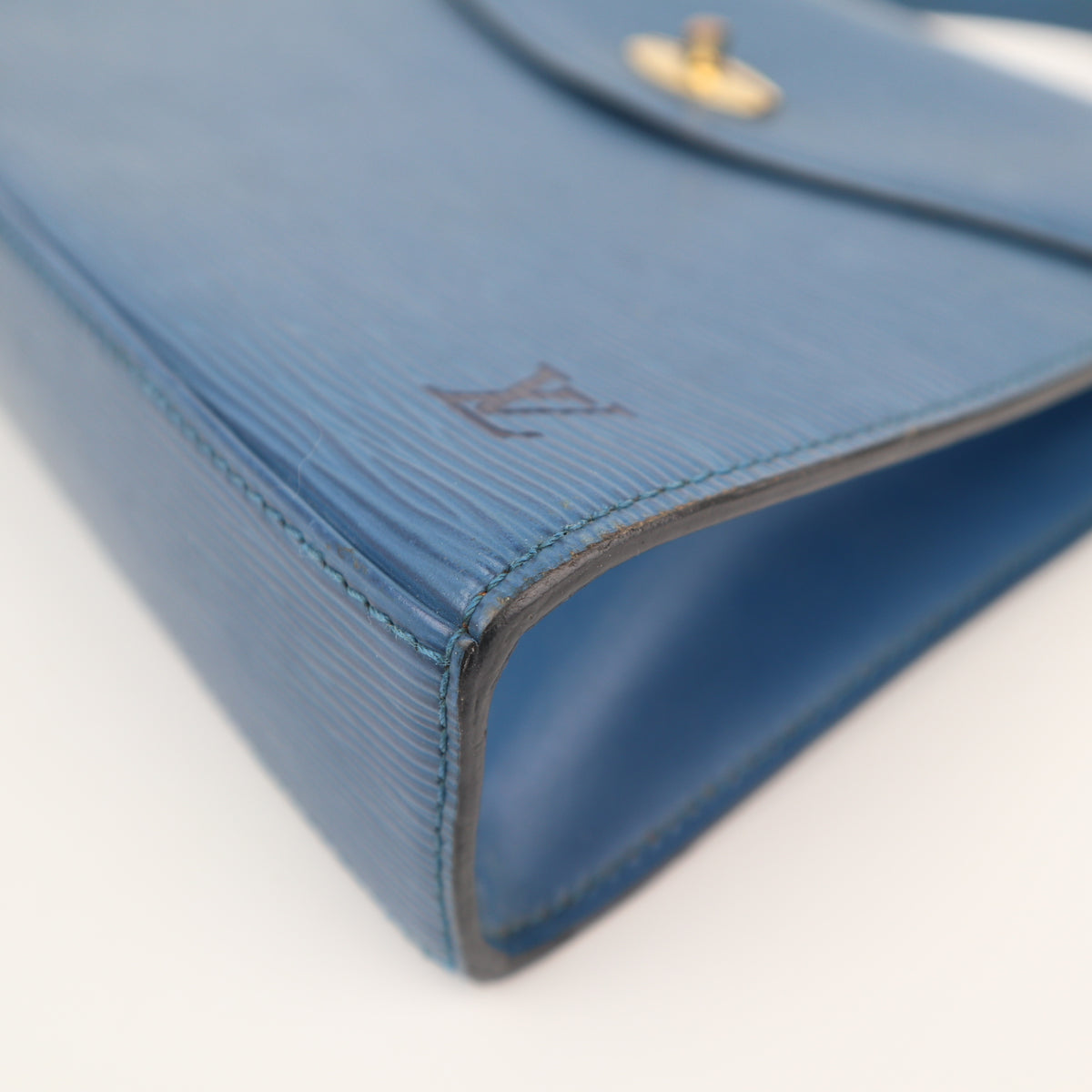 C2697 Louis Vuitton Top Handle Bag Epi Segur PM Blue | Pre-Owned Very Good Blue Epi Leather