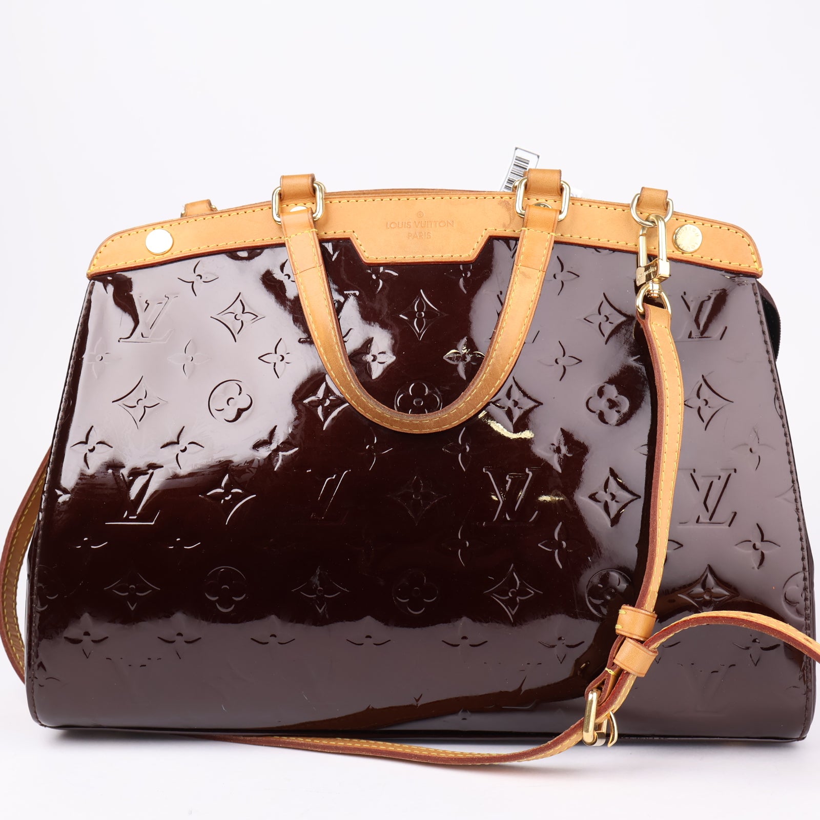 J1129 Louis Vuitton Brea MM Monogram Vernis Amarante- Pre Owned