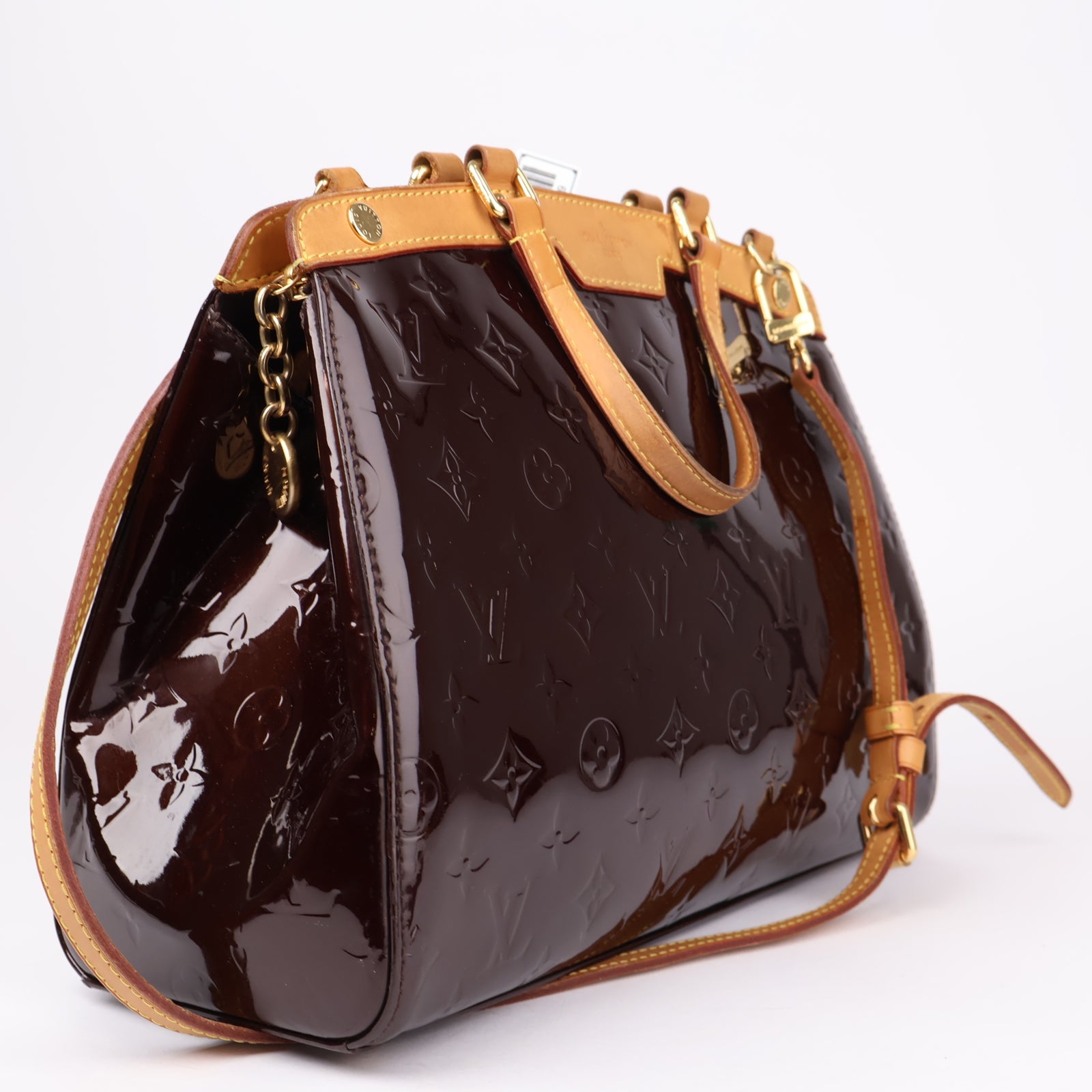 J1129 Louis Vuitton Brea MM Monogram Vernis Amarante- Pre Owned