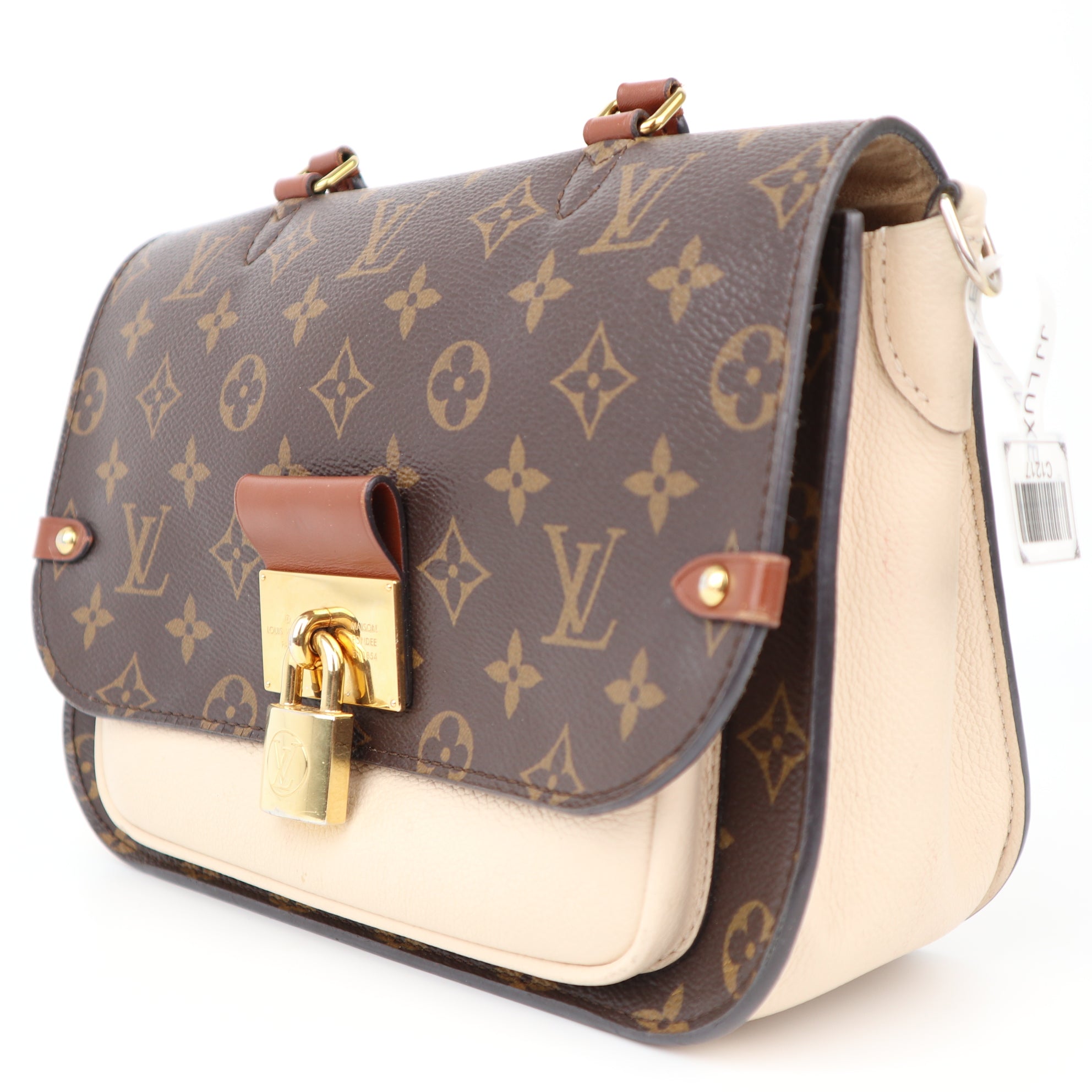 C1217 Louis Vuitton Creme Monogram Canvas and Leather Vaugirard Bag-Pre Owned