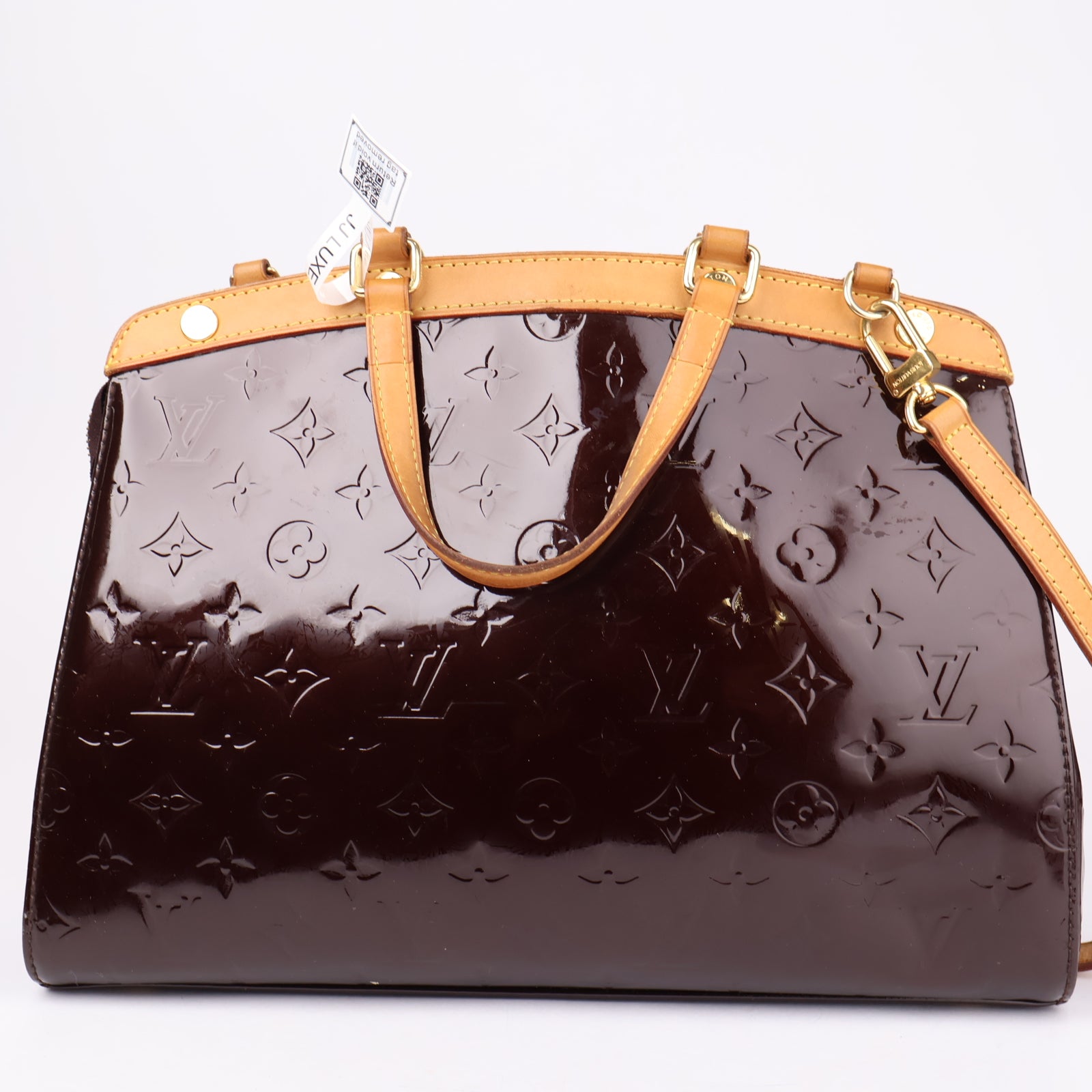J1129 Louis Vuitton Brea MM Monogram Vernis Amarante- Pre Owned