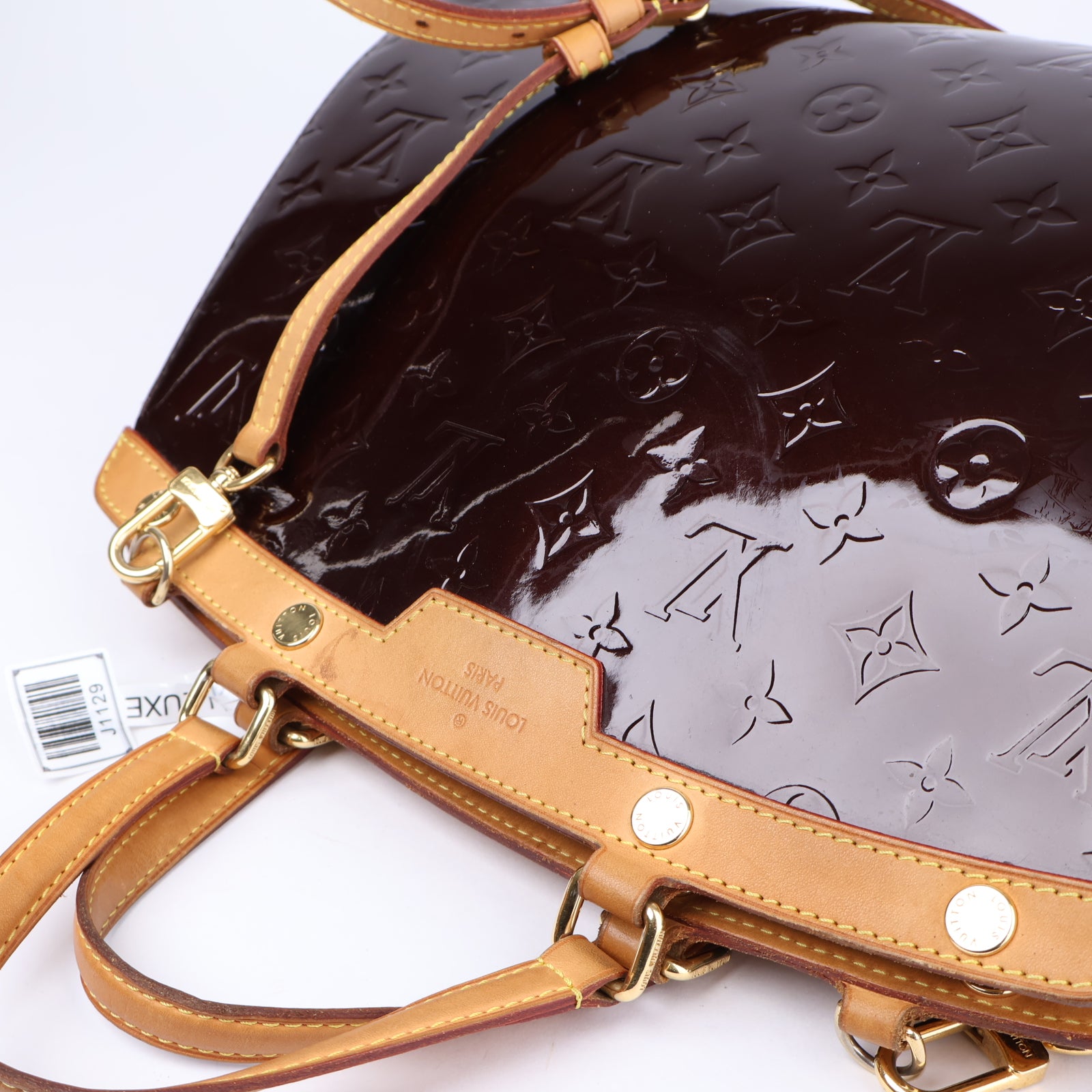 J1129 Louis Vuitton Brea MM Monogram Vernis Amarante- Pre Owned