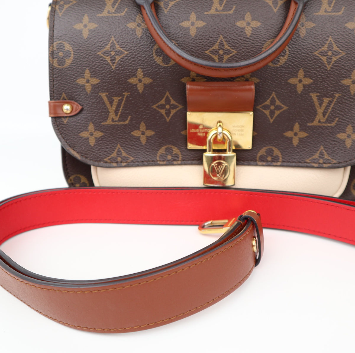 C1217 Louis Vuitton Creme Monogram Canvas and Leather Vaugirard Bag-Pre Owned
