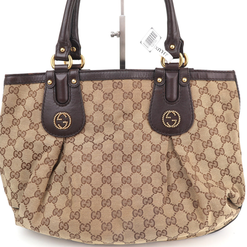 C2700 Gucci Shoulder Bag GG Canvas Scarlett Tote Bag | Pre-Owned Very Good Brown Canvas GG