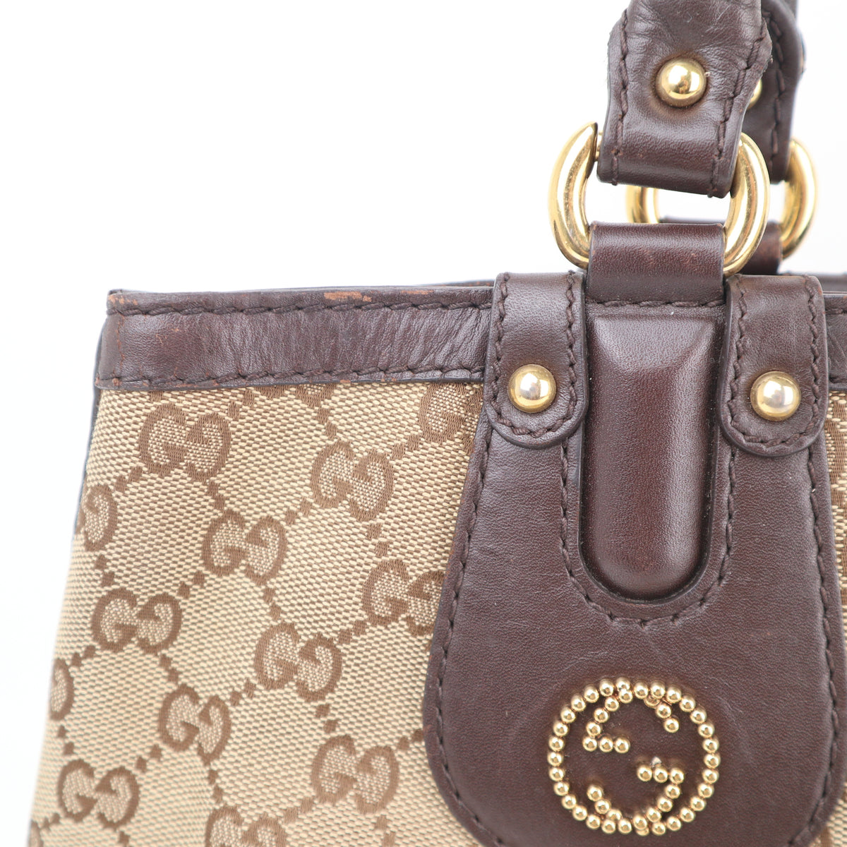C2700 Gucci Shoulder Bag GG Canvas Scarlett Tote Bag | Pre-Owned Very Good Brown Canvas GG