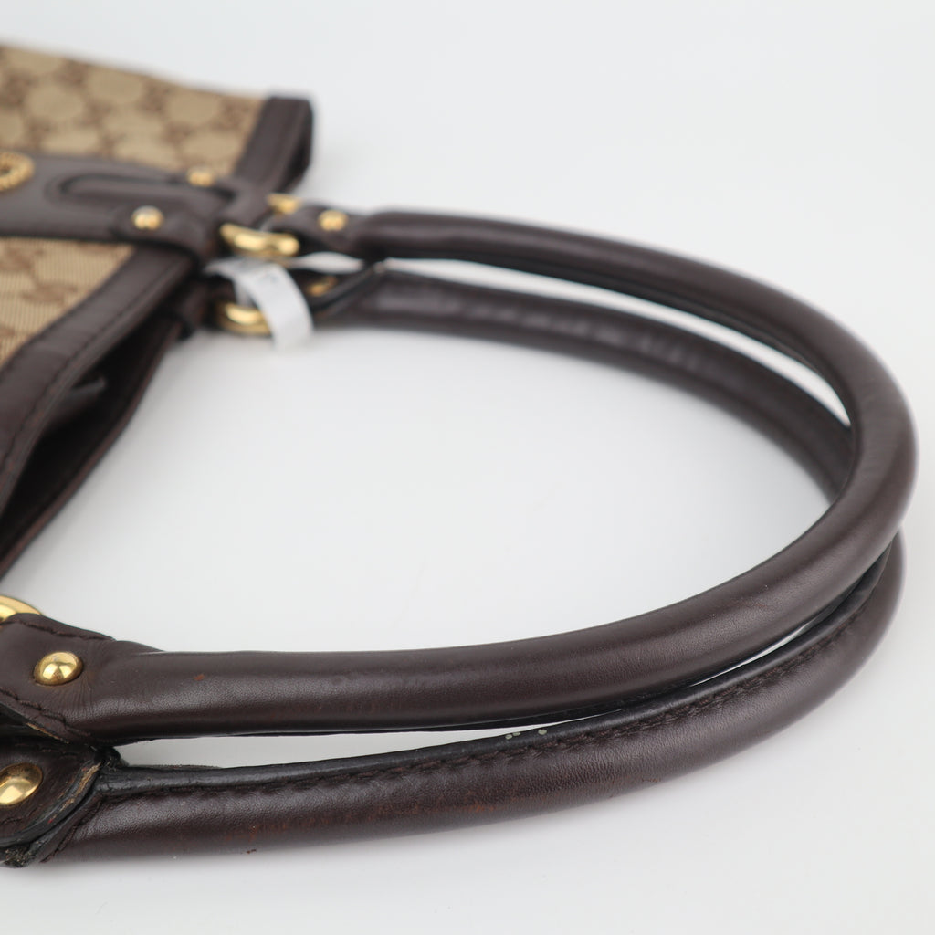 C2700 Gucci Shoulder Bag GG Canvas Scarlett Tote Bag | Pre-Owned Very Good Brown Canvas GG