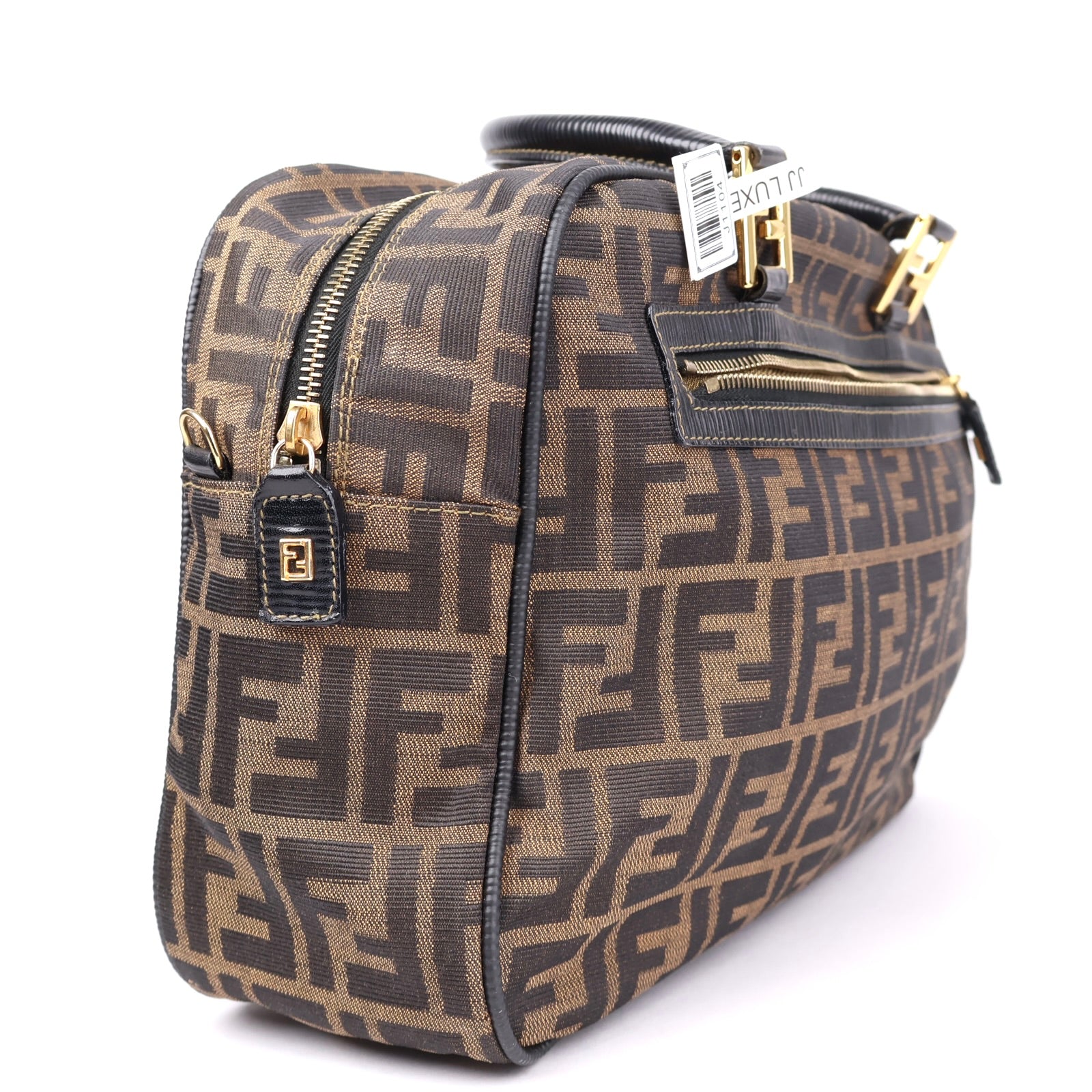J1104 Fendi Zucca FF Top Handle Bag Vintage- Pre Owned